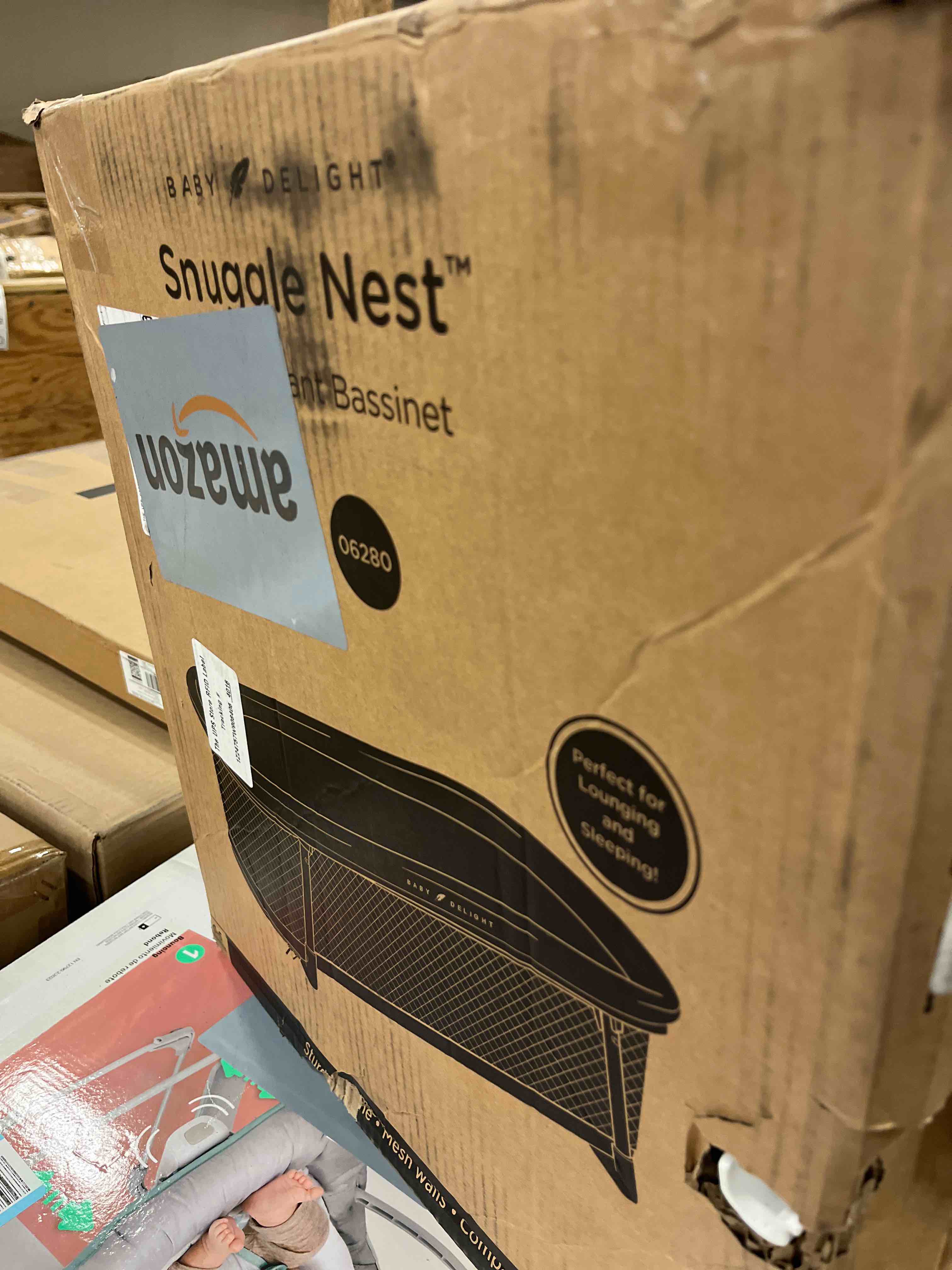 Condition photo showing New/Like New for baby delight snuggle nest bassinet, portable baby bed, for infants 0 - 5 months, driftwood grey