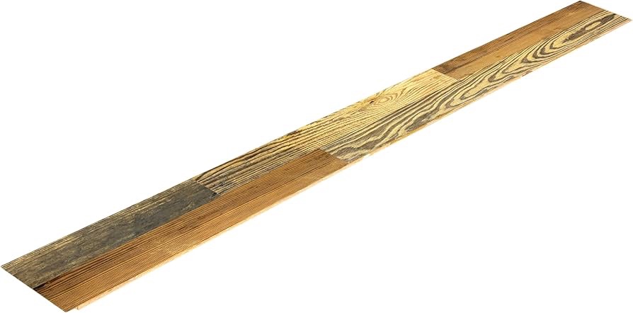 Condition photo showing New/Like New for luxdecor real reclaimed wood planks for wall-10 pieces easy nail-up shiplap rustic style 6" wide wood shiplap panels for wall 19.44 sq ft (natural weathered brown)