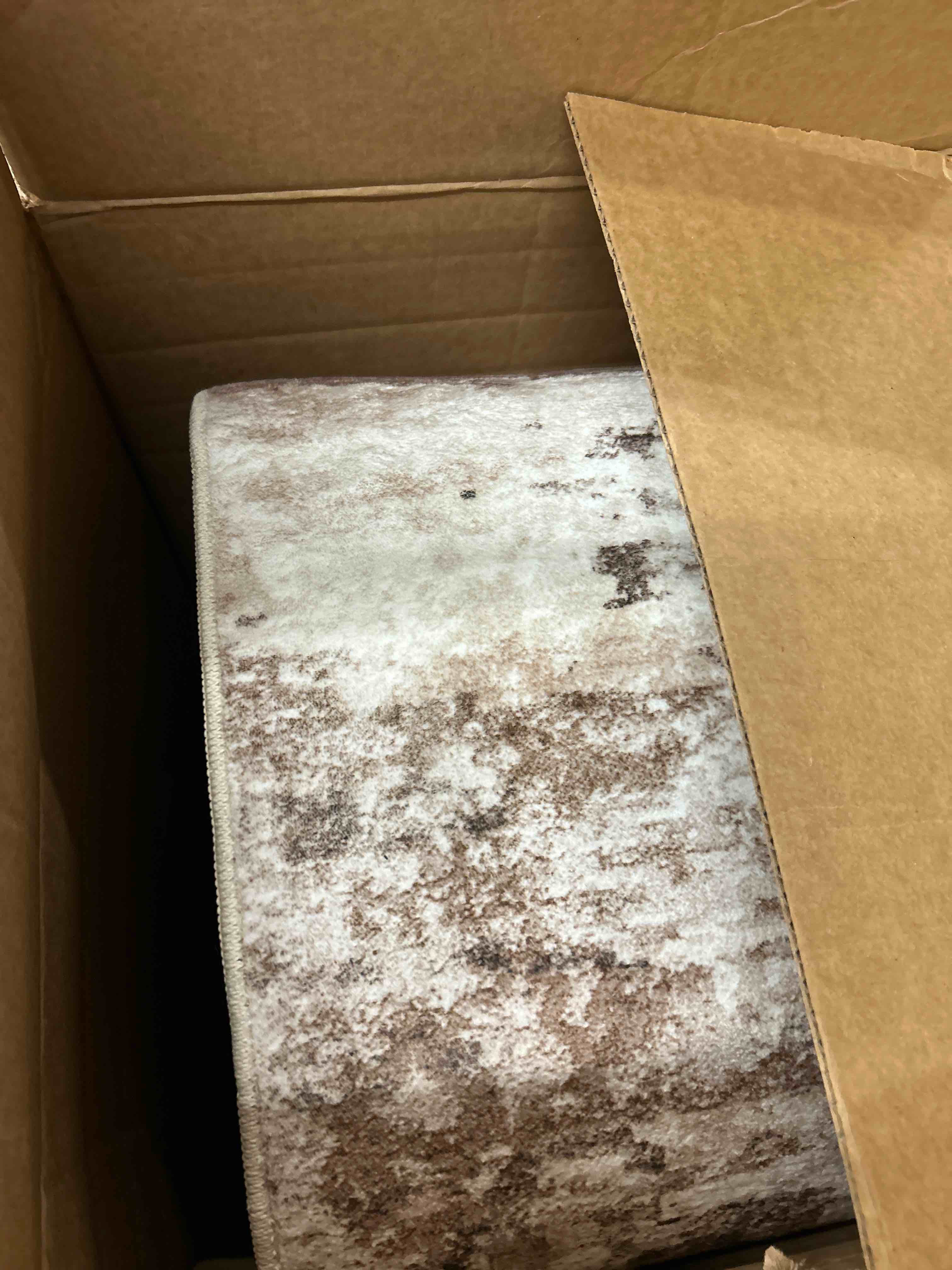 Condition photo showing New/Like New for washable rugs 8x10 area rugs for living room,modern abstract rugs for bedroom,large carpets,ultra soft faux wool retro dining room rug,non slip&non-shedding low pile print rug- beige grey