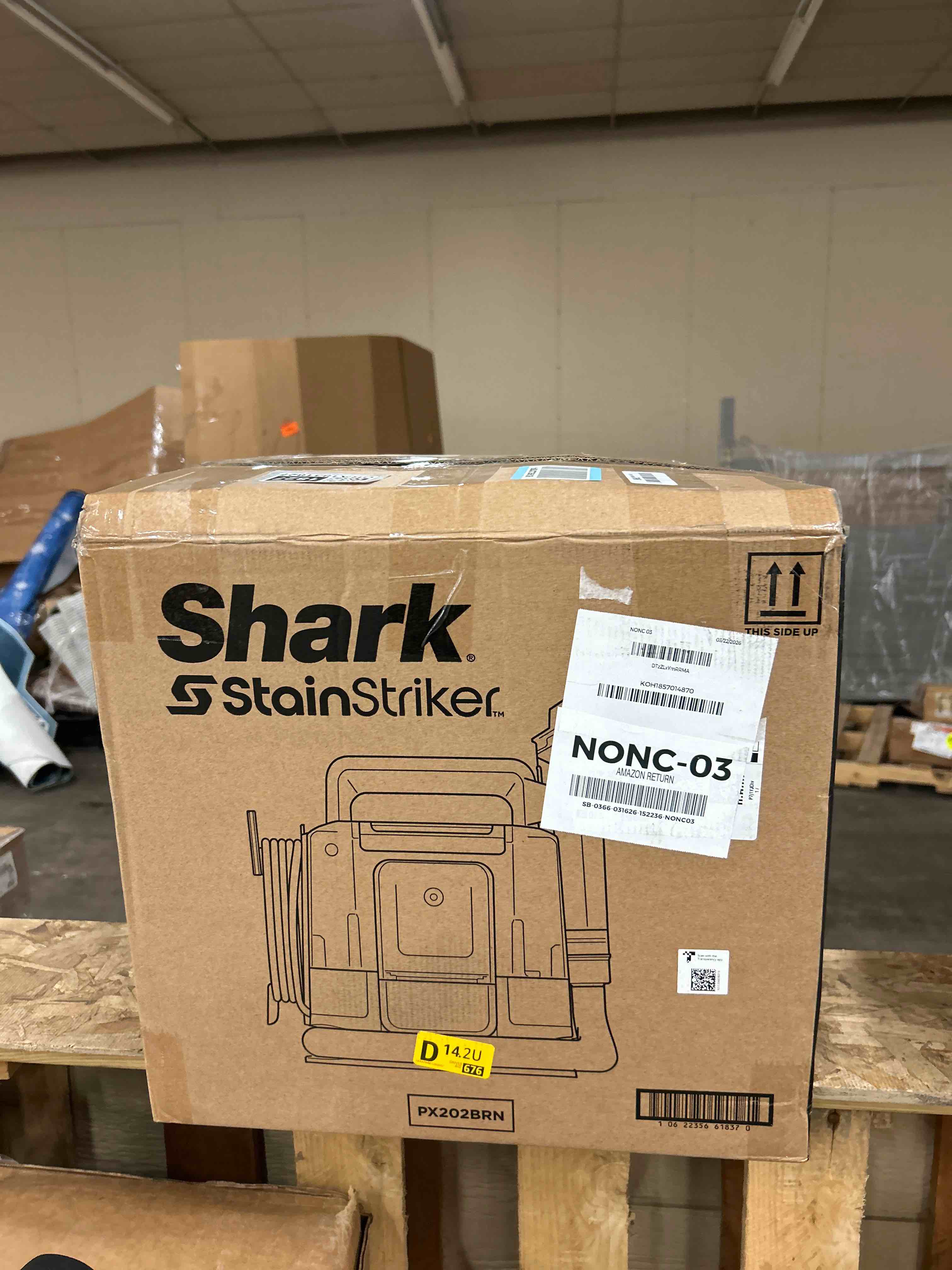 Condition photo showing New/Like New for shark stainstriker portable carpet upholstery & area rug cleaner, stain & odor remover, perfect for car interiors, nordic blue, px202brn