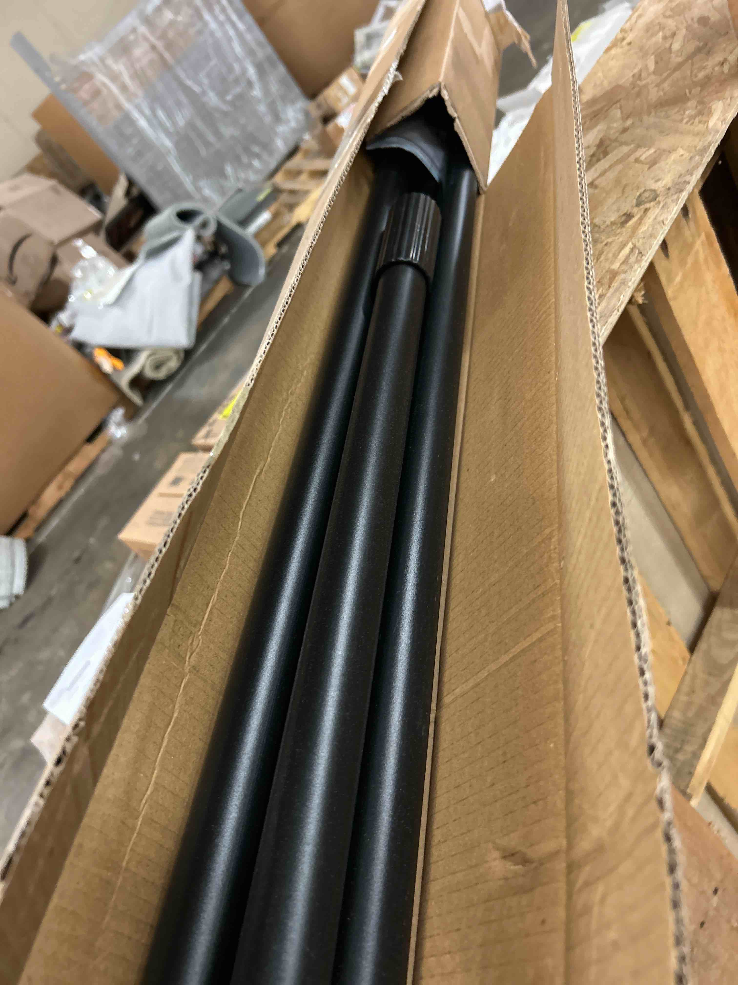 Condition photo showing New/Like New for black shower curtain rod 36-98 inches (3-8.2ft) non rust adjustable shower rod spring tension non slip no drilling stainless steel shower rods for bathroom window