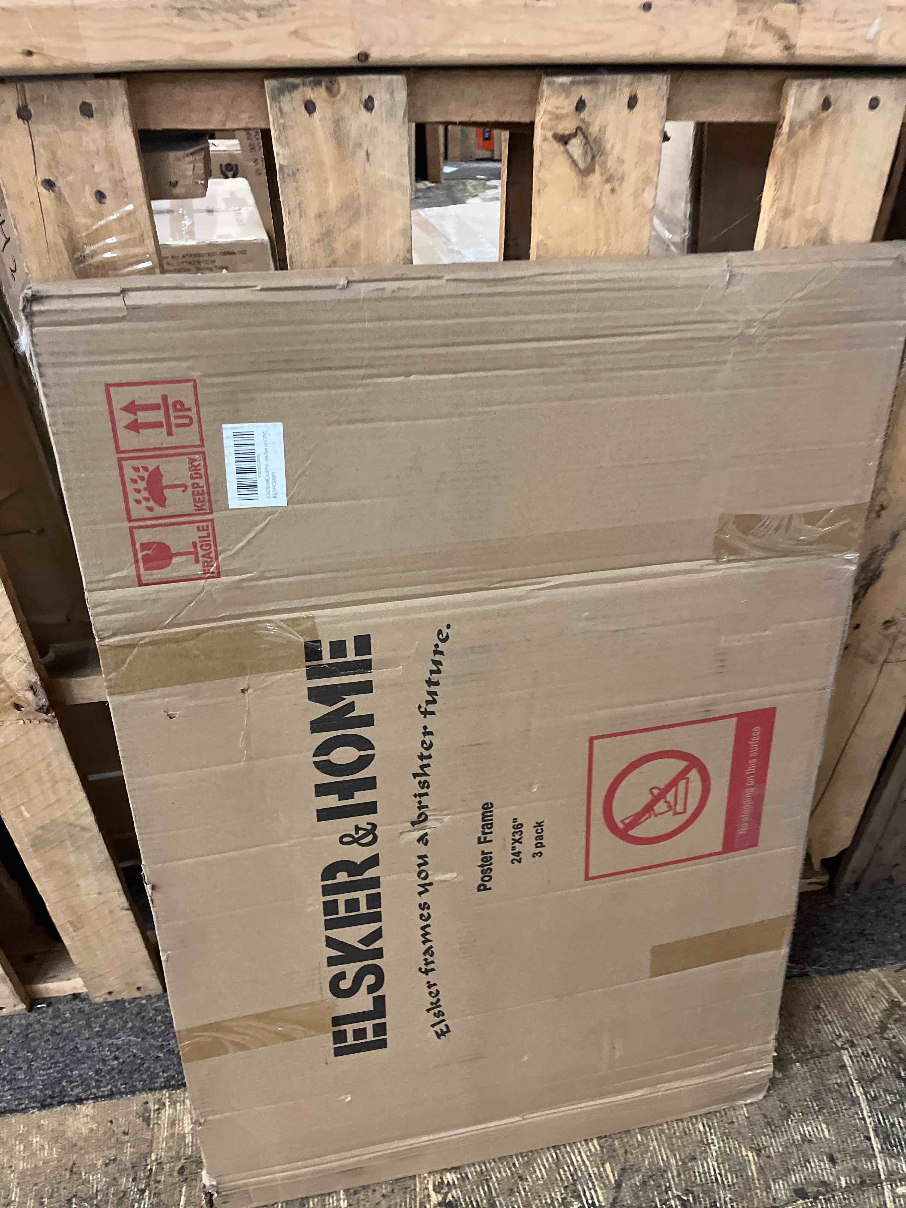 Condition photo showing New/Like New for elsker&home 24x36  inches poster frame 3 pack, black picture frame for horizontal or vertical wall mounting, sturdy and scratch-proof