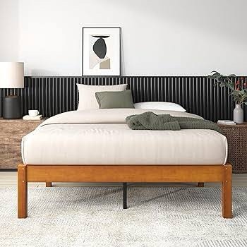 ZINUS Ellie 14 Inch Queen Bamboo Platform Bed Frame, Wood Slat Support, No Box Spring Needed, Easy Assembly, Brown