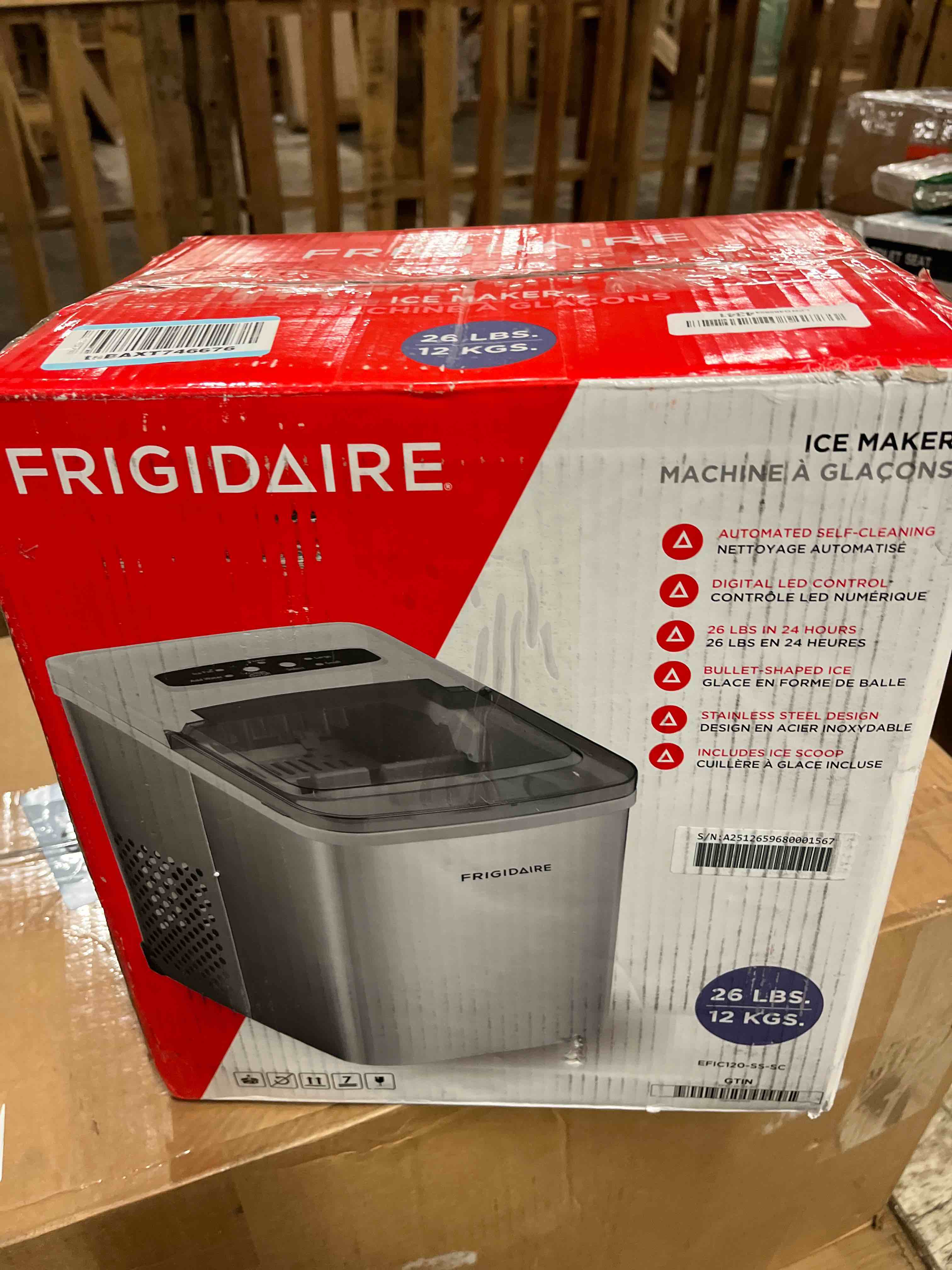 Condition photo showing New/Like New for frigidaire countertop ice maker compact machine 26 lbs per day stainless, medium