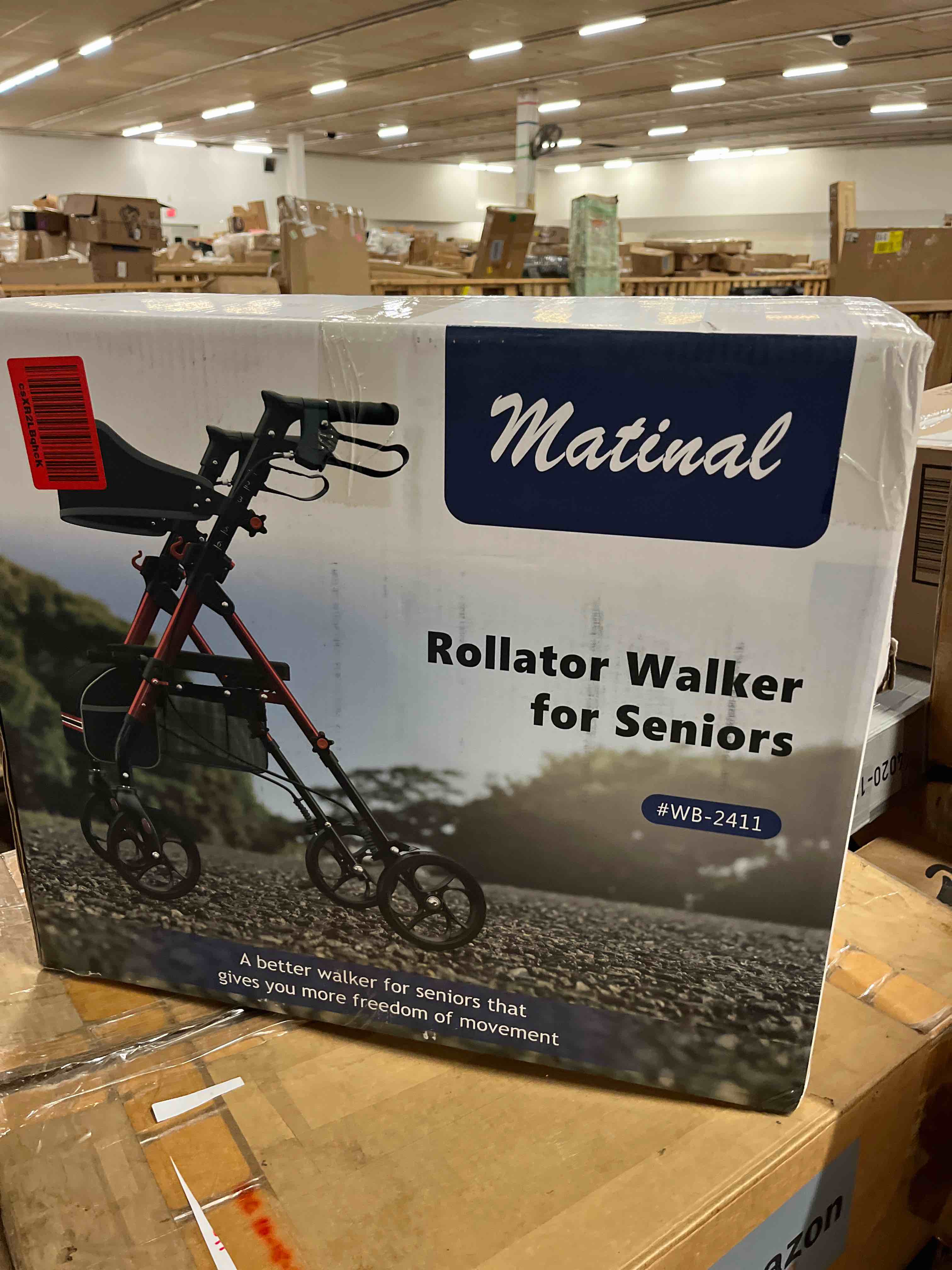 Condition photo showing New/Like New for walkers for seniors, rollator walker with seat, walkers for seniors with seat, 350 lb capacity,with 8'' big wheels, rolling walker (blue)