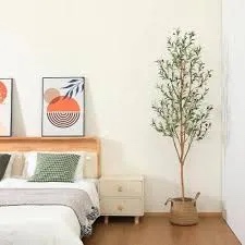 Condition photo showing Good Condition for anting artificial olive tree 6ft faux olive branches and fruits with pot for home decor indoor gift