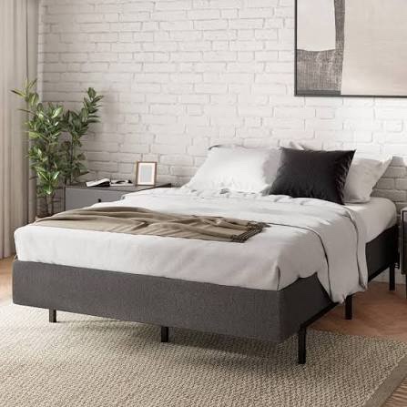 zinus 9 inch wonderbox(tm) smart box spring quick assembly mattress foundation, durable metal frame, queen, grey