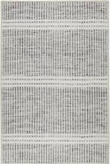 Condition photo showing New/Like New for dash and albert malta, grey, 2' x 3', striped, soft and cozy, high traffic, lightweight, anti-slip, durable, machine washable area rug for bedroom, living room, dining, den, foyer, entryway