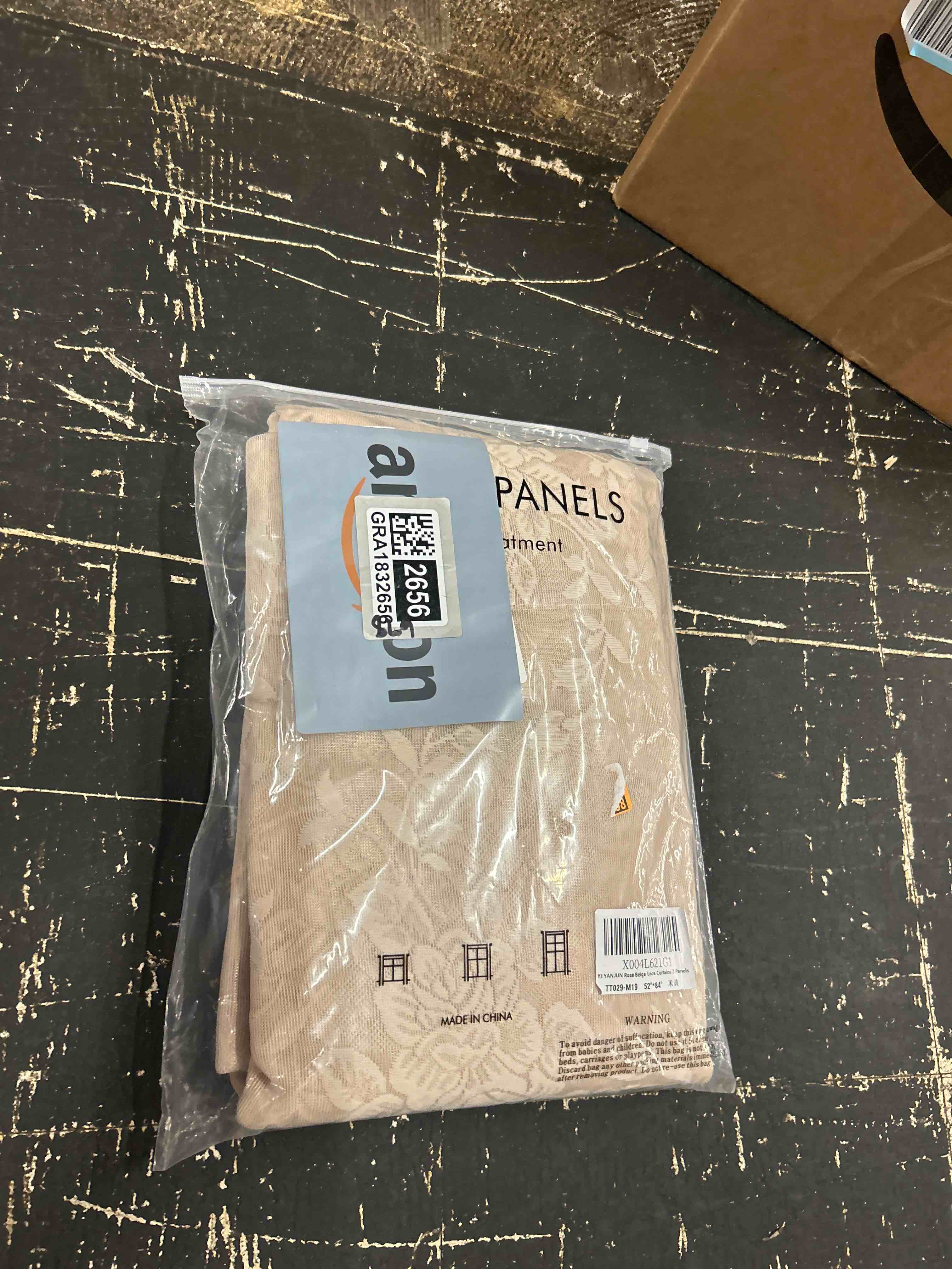 Condition photo showing New/Like New for yj yanjun beige lace curtains 84 inches long vintage victorian floral sheer drapes for dining living room bedroom, 2 panels rod pocket light filtering french country cottage core decor w52 x l84