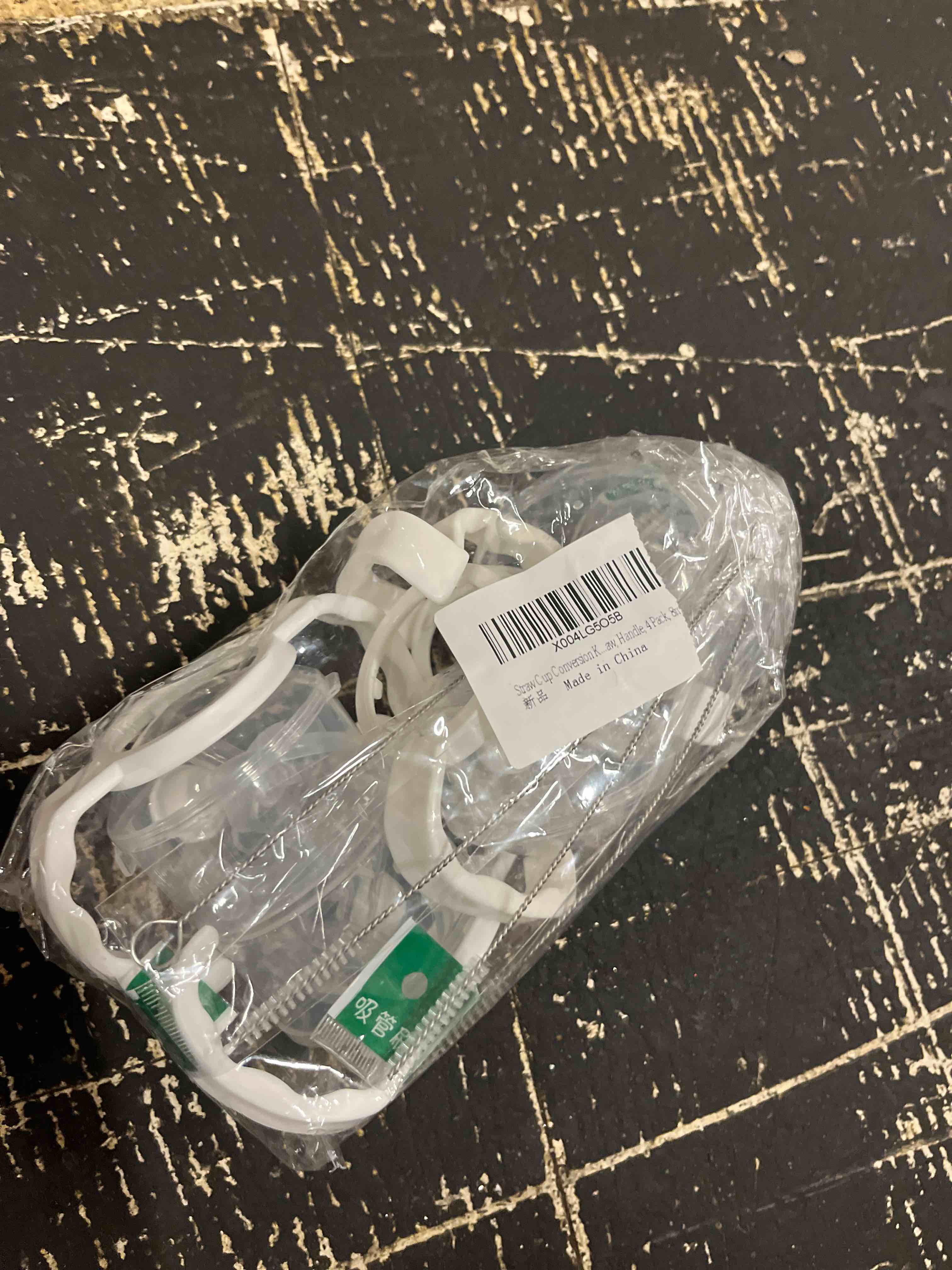 Condition photo showing New/Like New for straw sippy cup conversion kit for dr brown narrow nack baby bottles, soft top and weighted ball transition cup kit with handles, set of 4