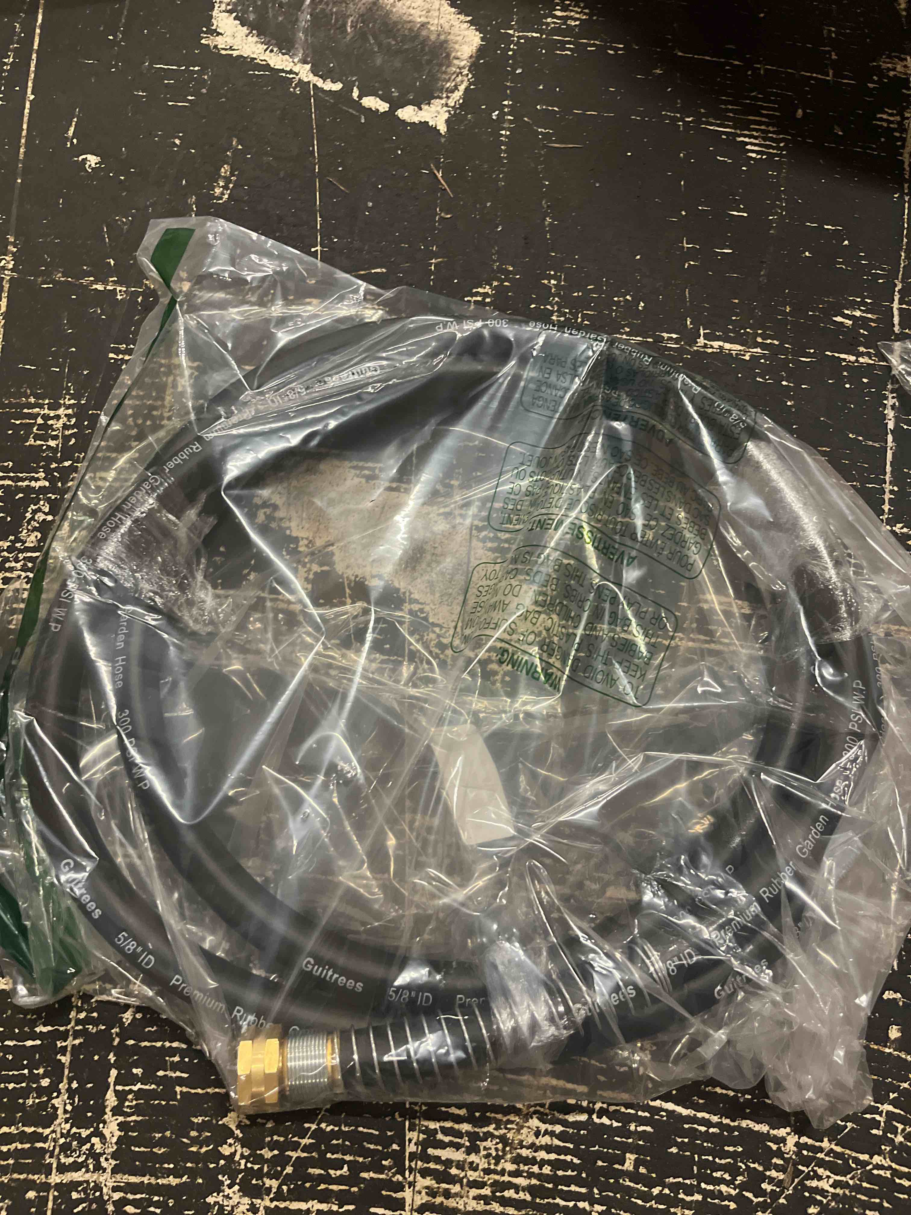 Condition photo showing New/Like New for guitrees leader garden hose 5ft x 3/4", heavy duty short water hose, male to female fittings, five layered braiding for durability, 1000psi burst, 300psi working (black)