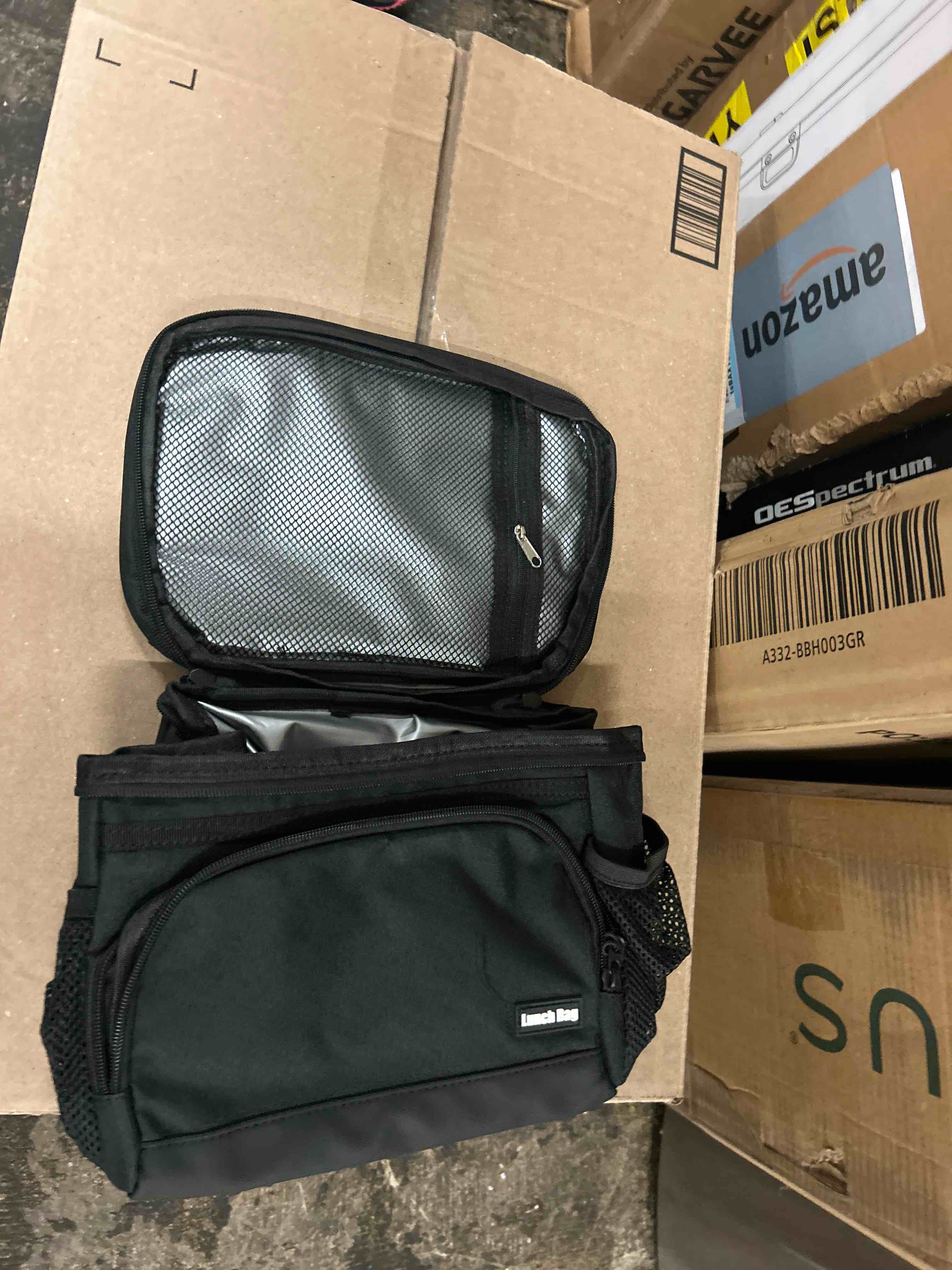 Condition photo showing New/Like New for insulated lunch bag for women & men, soft cooler tote for work, office, travel, picnic - black, 9l