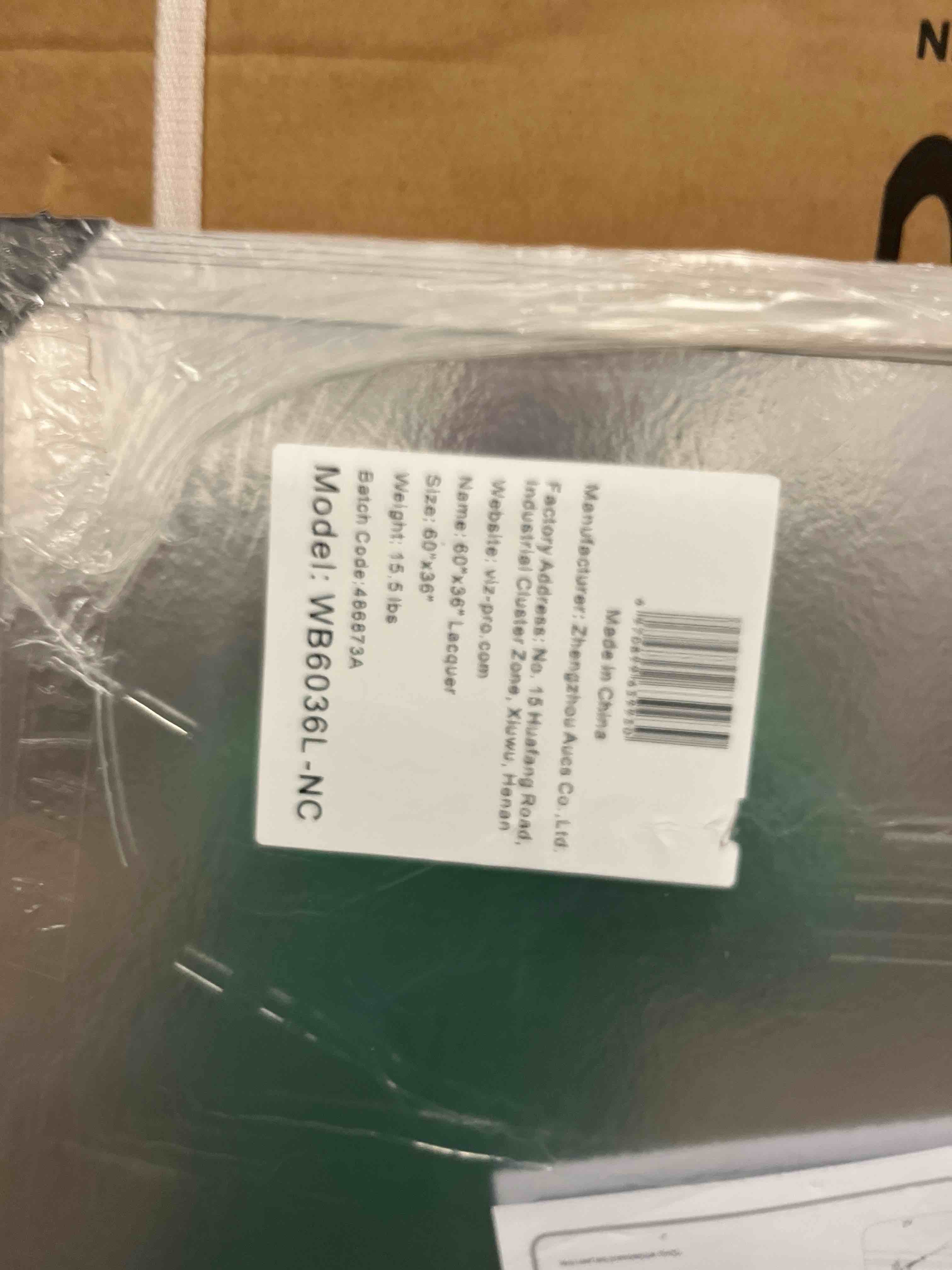 Condition photo showing New/Like New for viz-pro dry erase board/magnetic whiteboard, 60 x 36 inches, large wall mounted board for school office and home 5' x 3'