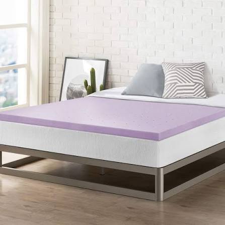 2 inch twin lavender scented memory foam mattress topper for pressure relieving, ventilated for cooling sleep, certipur-us certified, medium feel mattress pad in a box, 38"x75", twin size