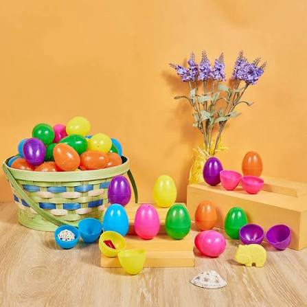 joyin 1000 pcs 2.3" plastic easter eggs, empty easter eggs fillable, colorful bright plastic eggs bulks for easter hunt, filling treats, party favor, easter basket stuffers, classroom prize supplies