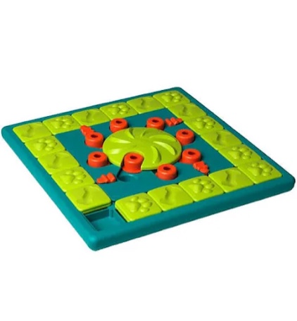 outward hound by nina ottosson multipuzzle level 4 expert dog treat puzzle for enrichment, blue