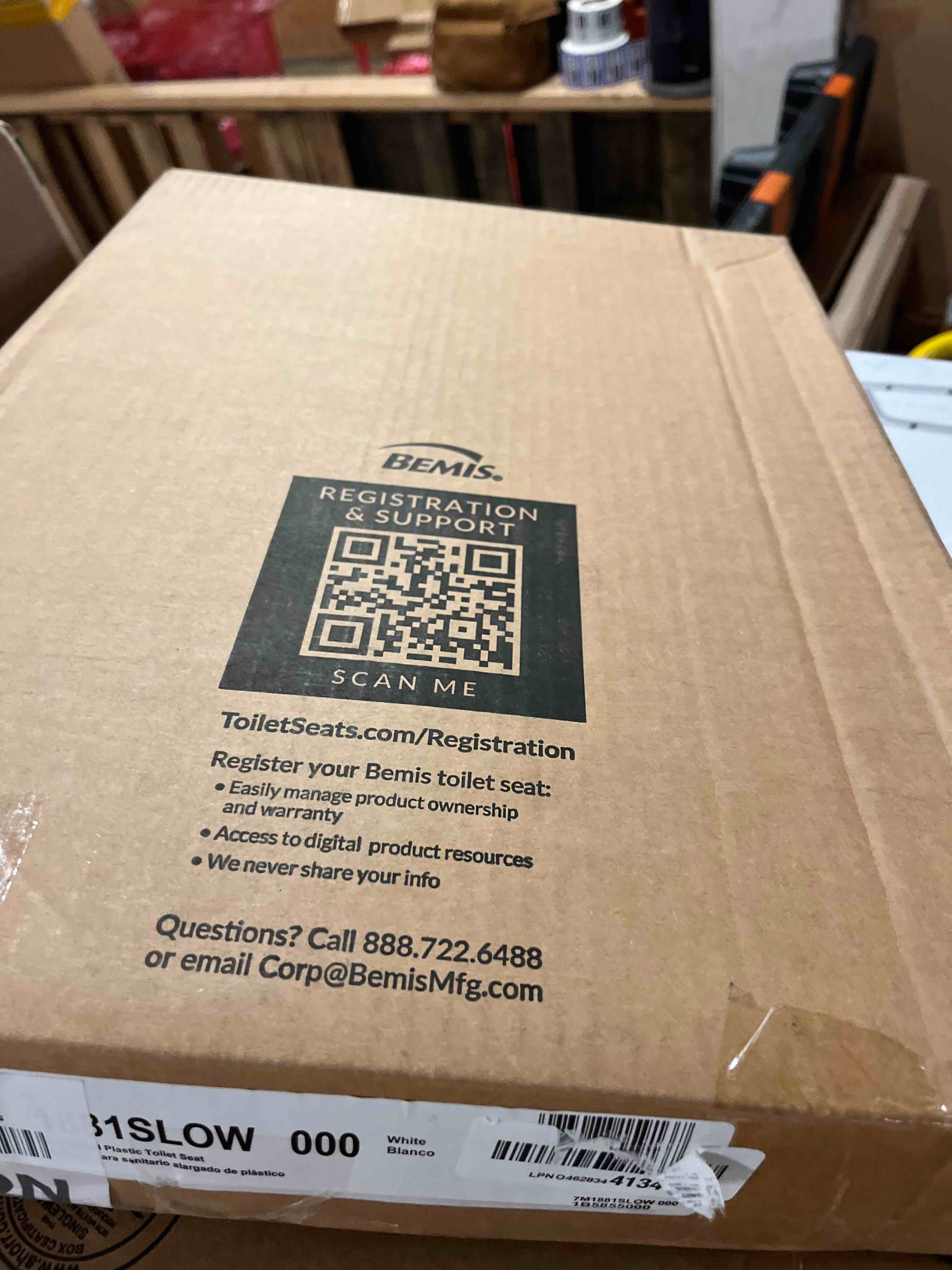 Condition photo showing New/Like New for mayfair little2big elongated plastic toilet seat in white with sta-tite seat fastening system and whisper close hinge