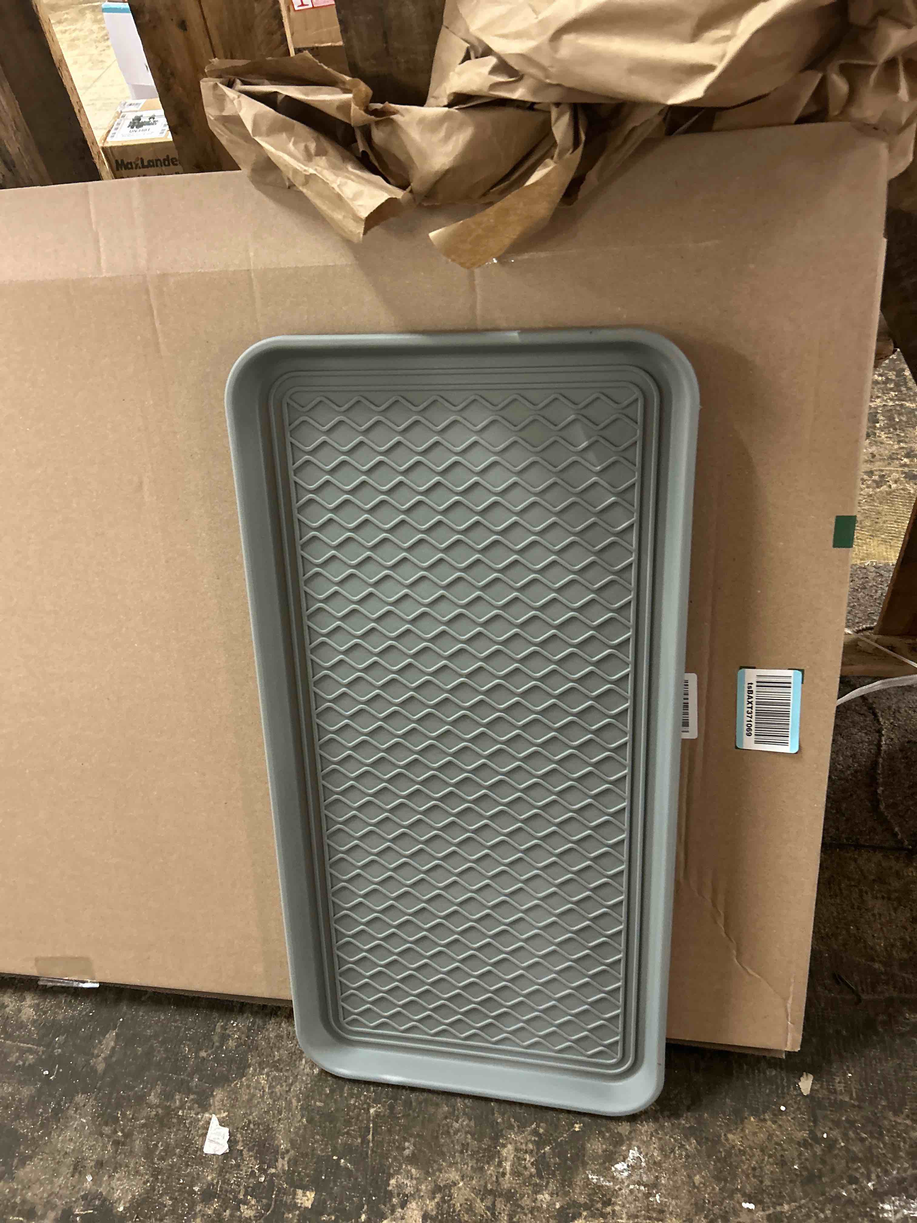 Condition photo showing New/Like New for large multifunctional boot tray 2 pack boot mat washable indoor or outdoor tray mat doormats for shoes boots plants pots paint tins pet bowls car storage, 30 x 15 x 1.2 inches