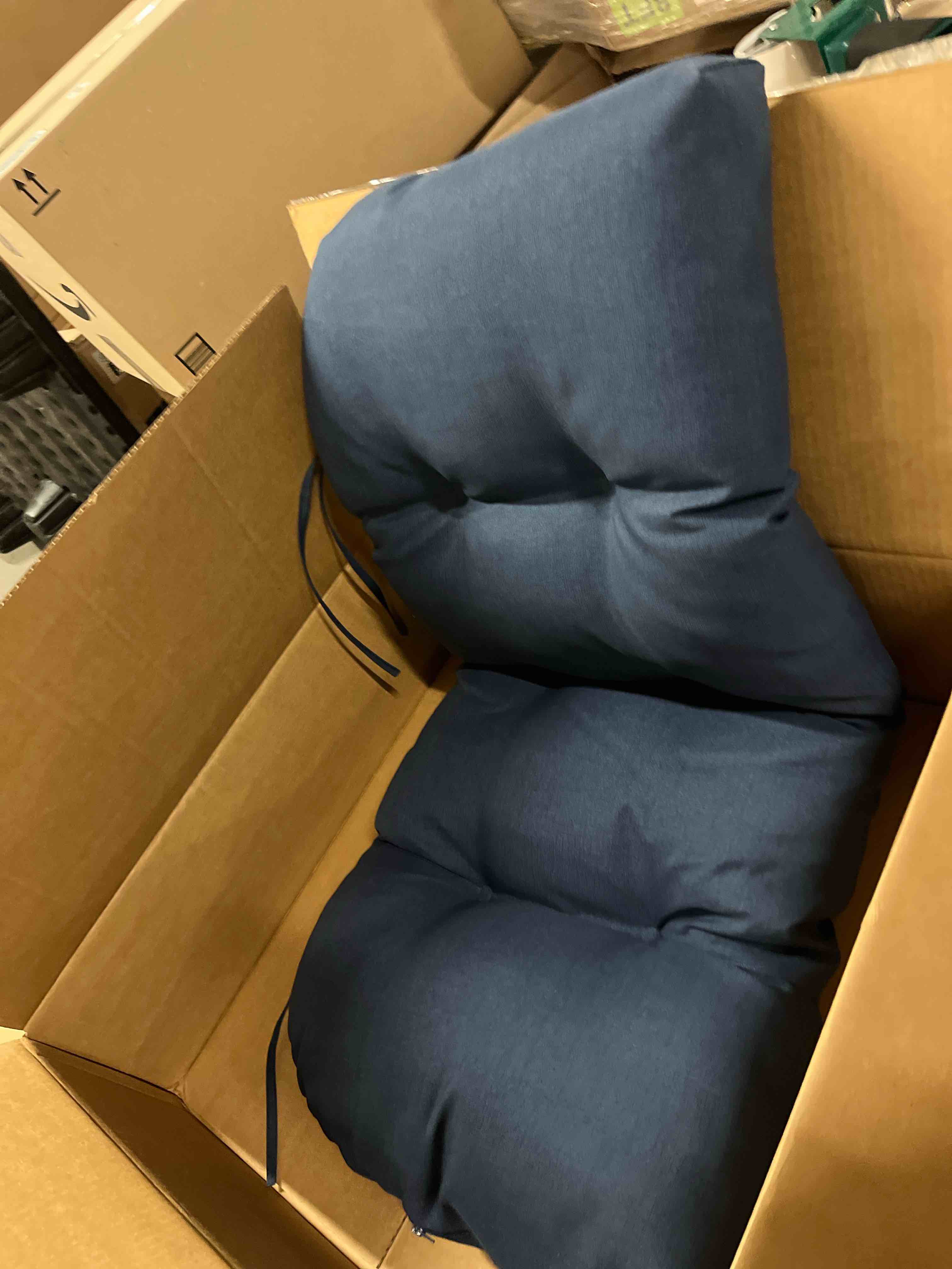 Condition photo showing Good Condition for mudilun outdoor adirondack chair cushion high weather resistant tufted waterproof lounge cushion anti-slip thickened high back patio seat pads