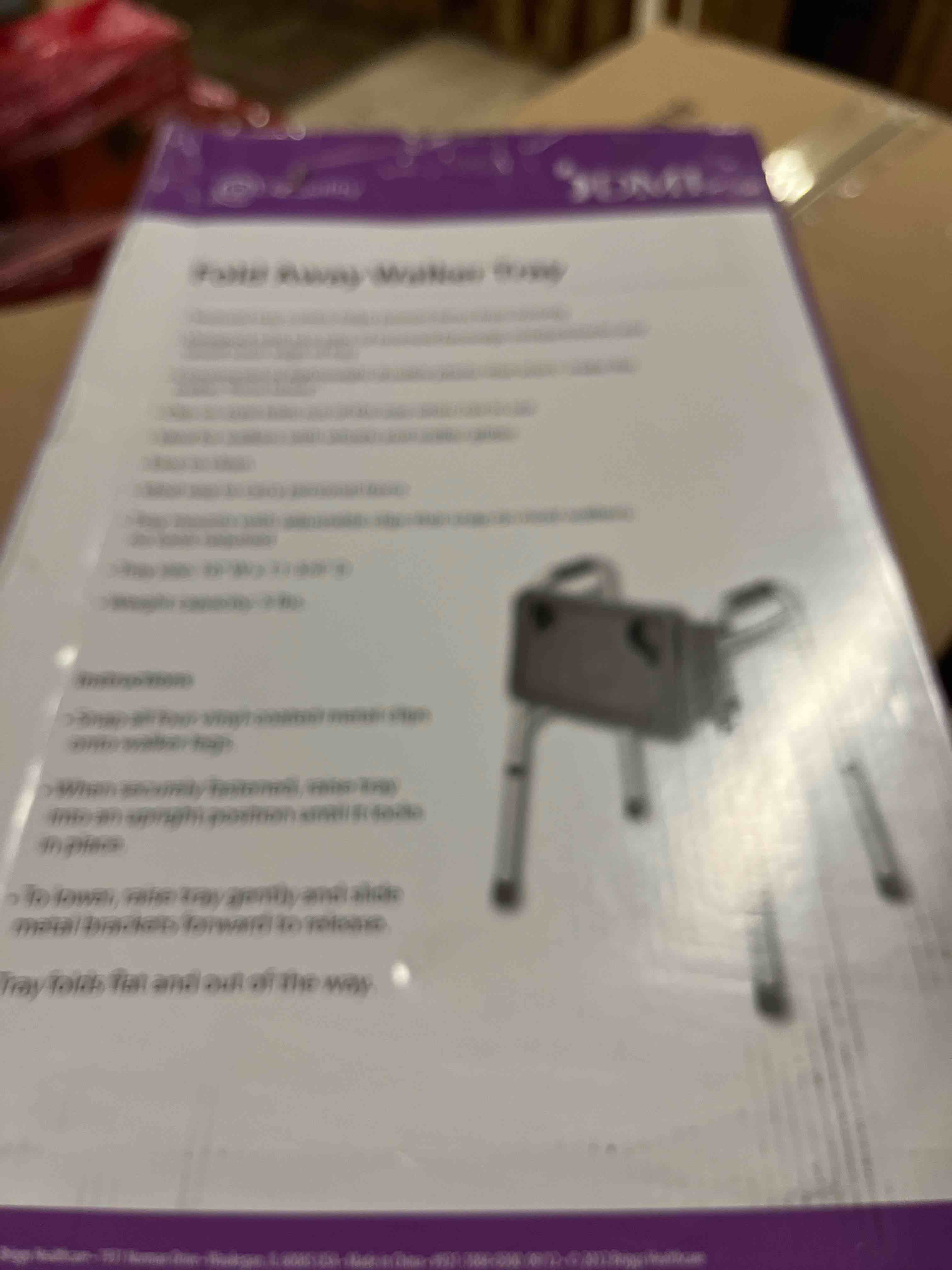 Condition photo showing New/Like New for dmi walker tray, rollator tray, mobility and walker accessory tray table fits most standard walkers, folding with two cup holders and tool free assembly, 16 x 11.8 inch