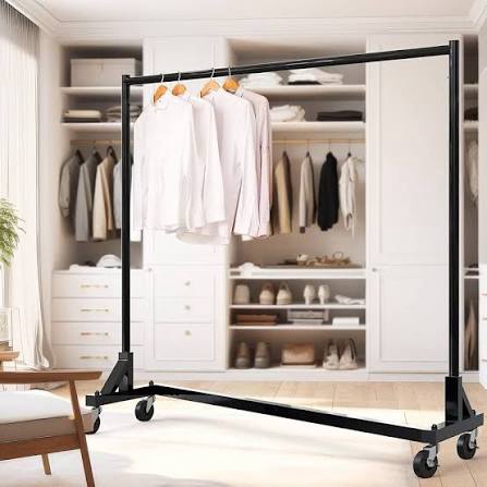 simple houseware commercial z base garment rack, black