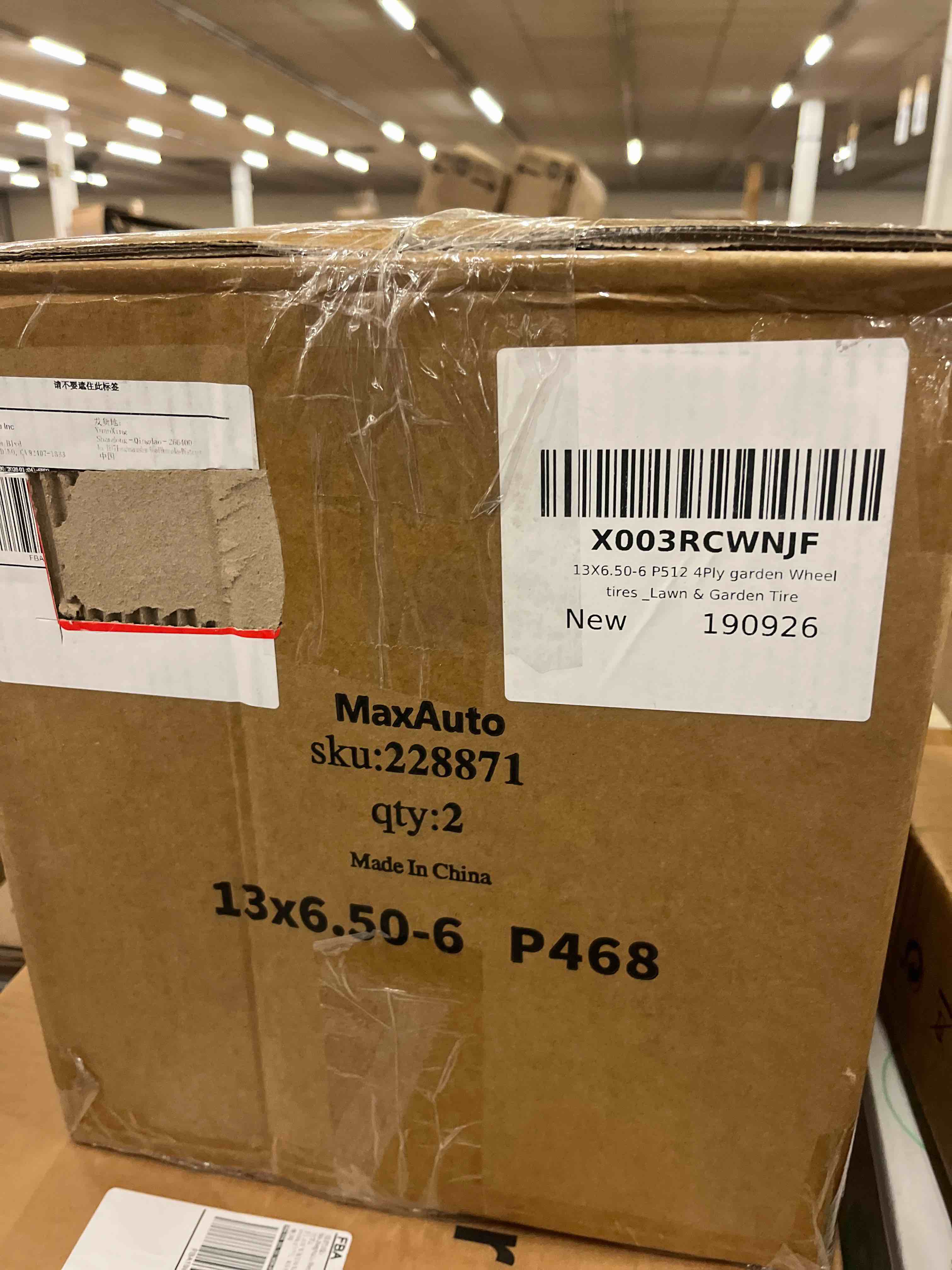 Condition photo showing New/Like New for maxauto 13x6.50-6 lawn mower tires,13x6.50x6nhs zero turn tires,13-6.50-6 smooth turf tires,13x6.5-6 tires replacement for garden riding tractor lawnmower, 4ply tubeless, 480 lbs capacity, set of 2