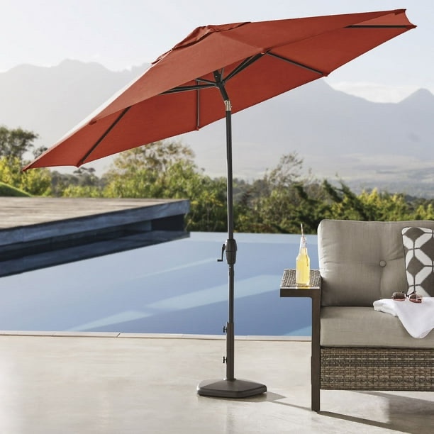 member's mark 10' premium market umbrella with sunbrella fabric orange