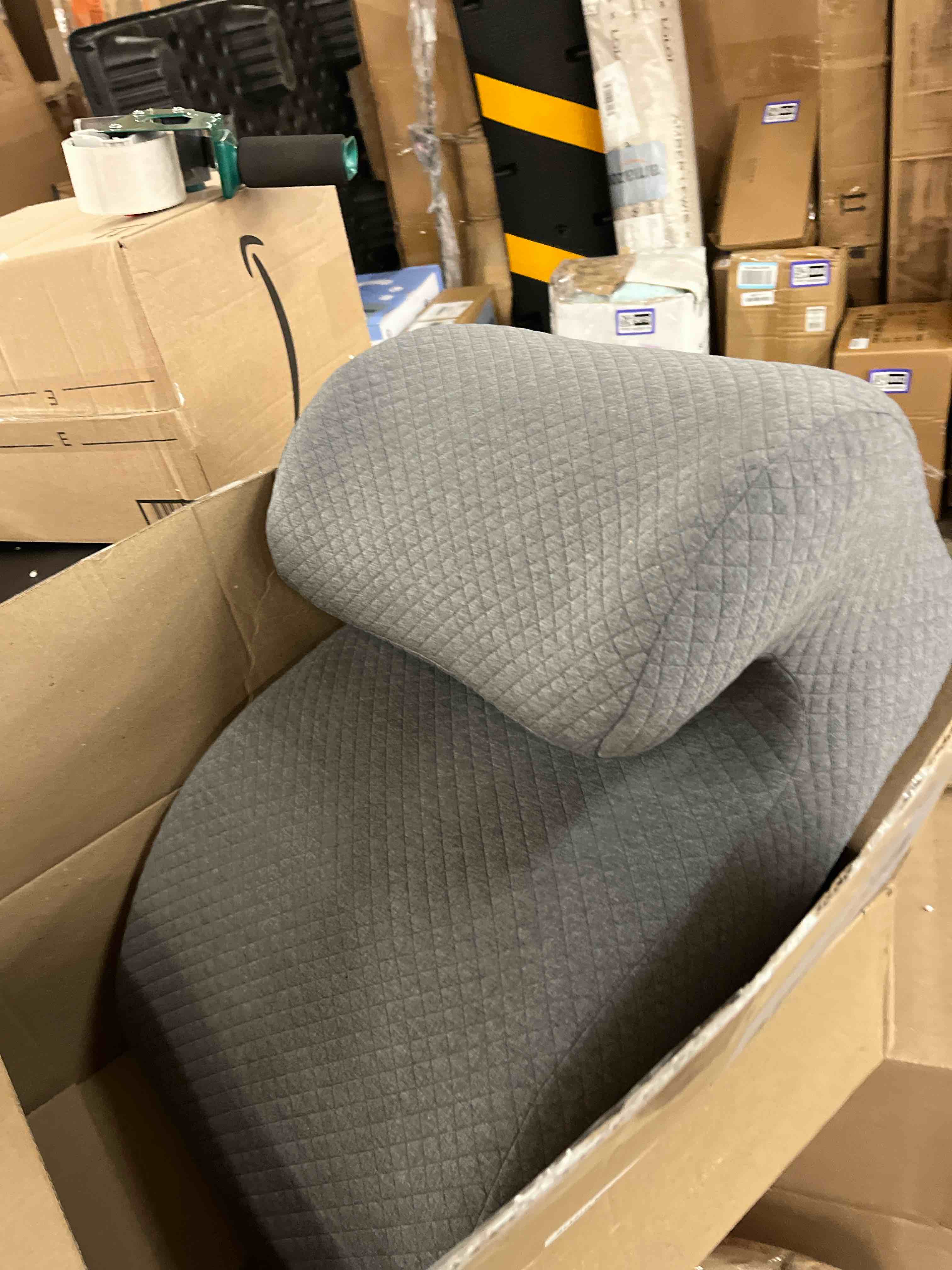 Condition photo showing Good Condition for natural latex wedge pillow, ergonomic multi-position support for back pain relief, pregnancy comfort, acid reflux & side-lying relaxation, removable cotton cover-gray
