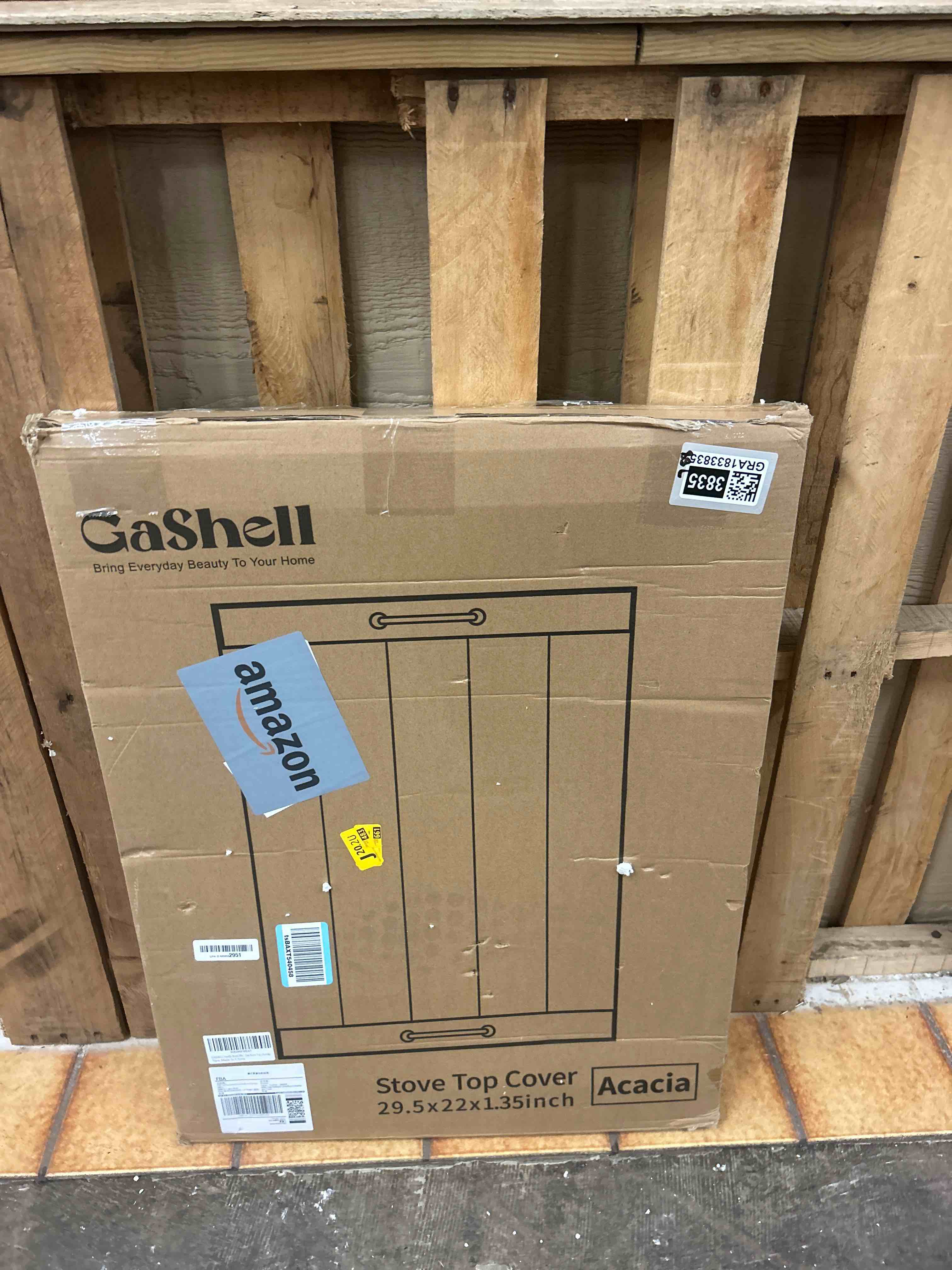 Condition photo showing New/Like New for gashell noodle board stove cover with handles, multiple stove top cover board for electric/gas stove top(retro brown)