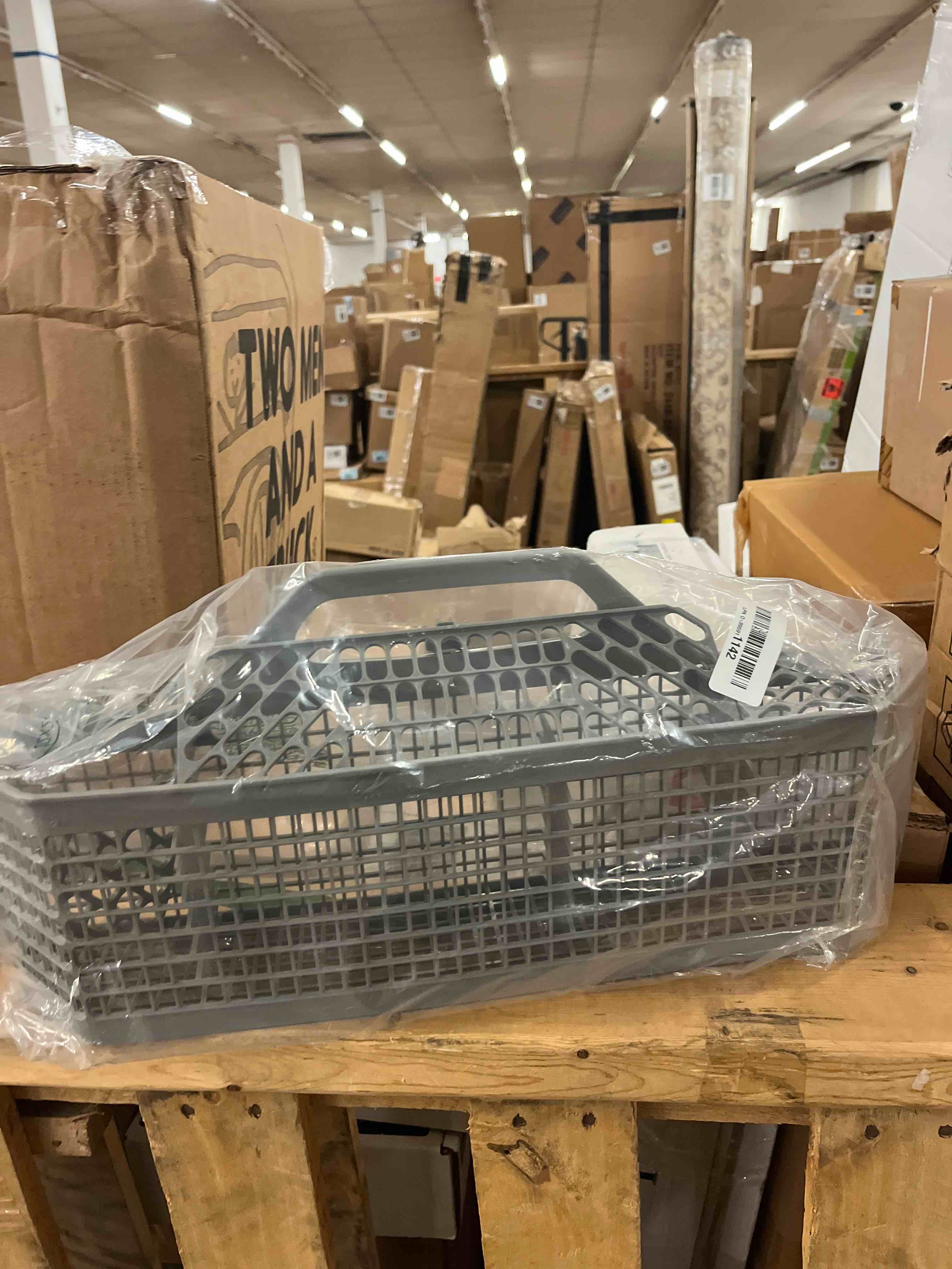 Condition photo showing New/Like New for wd28x10127 wd28x10128 universal dishwasher utensil silverware basket compatible with ge whirlpool kenmore maytag frigidaire kitchenaid samsung lg dishwasher wd28x10131 wd28x10132