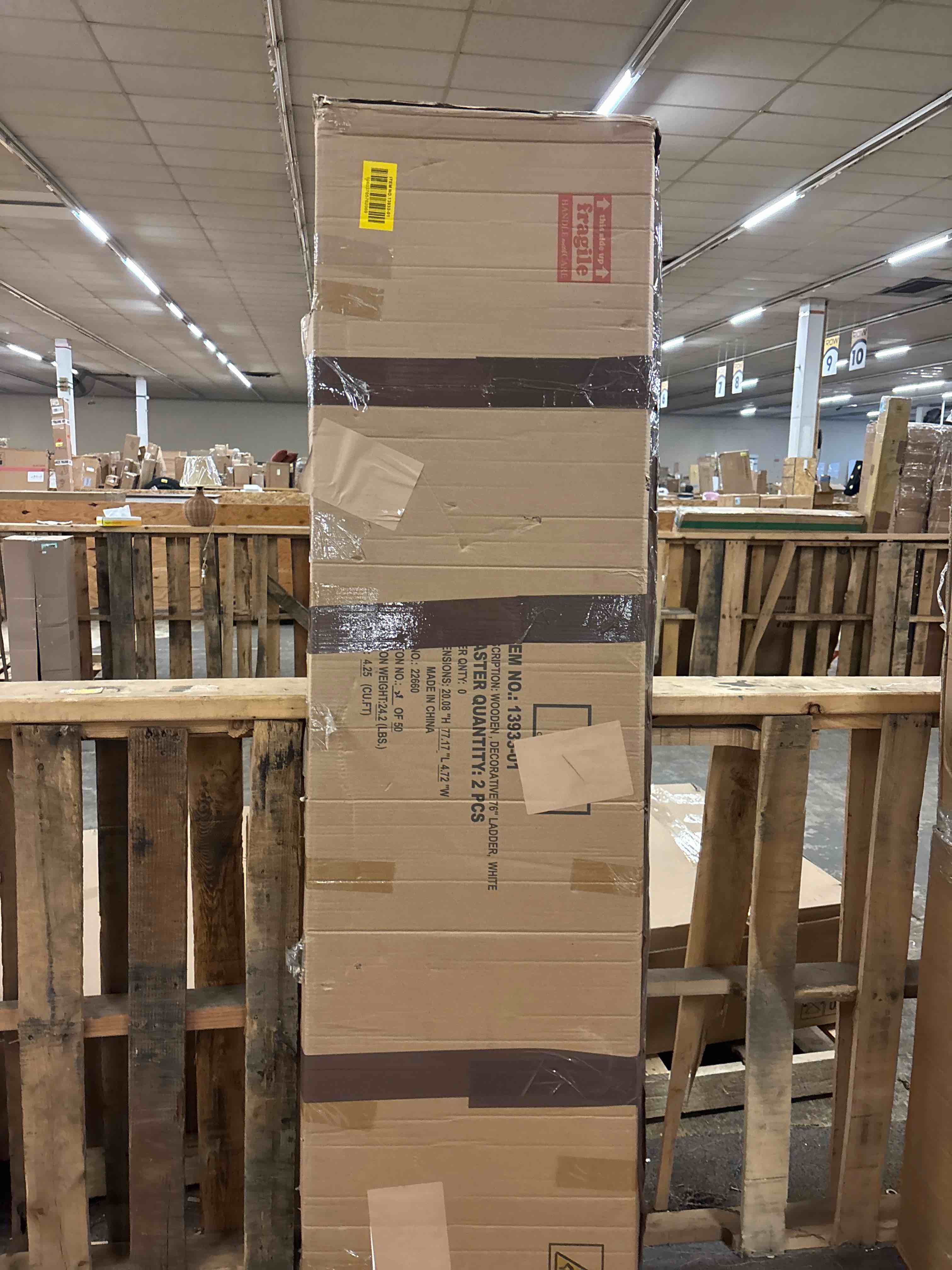 Condition photo showing New/Like New for Sagebrook Home Wooden Decorative Ladder With White Finish 13933-01