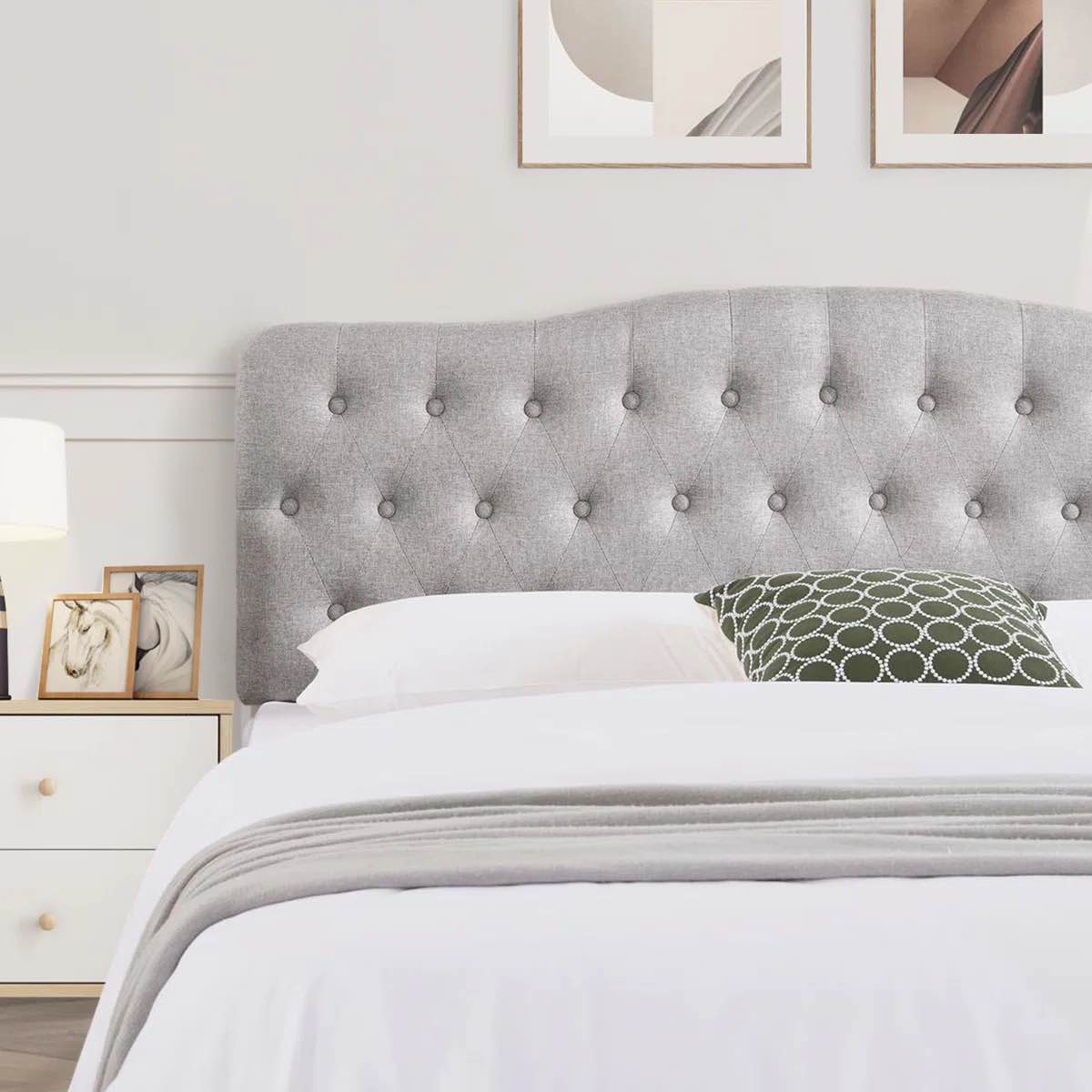 Condition photo showing New/Like New for Aveigha Queen Upholstered Headboard