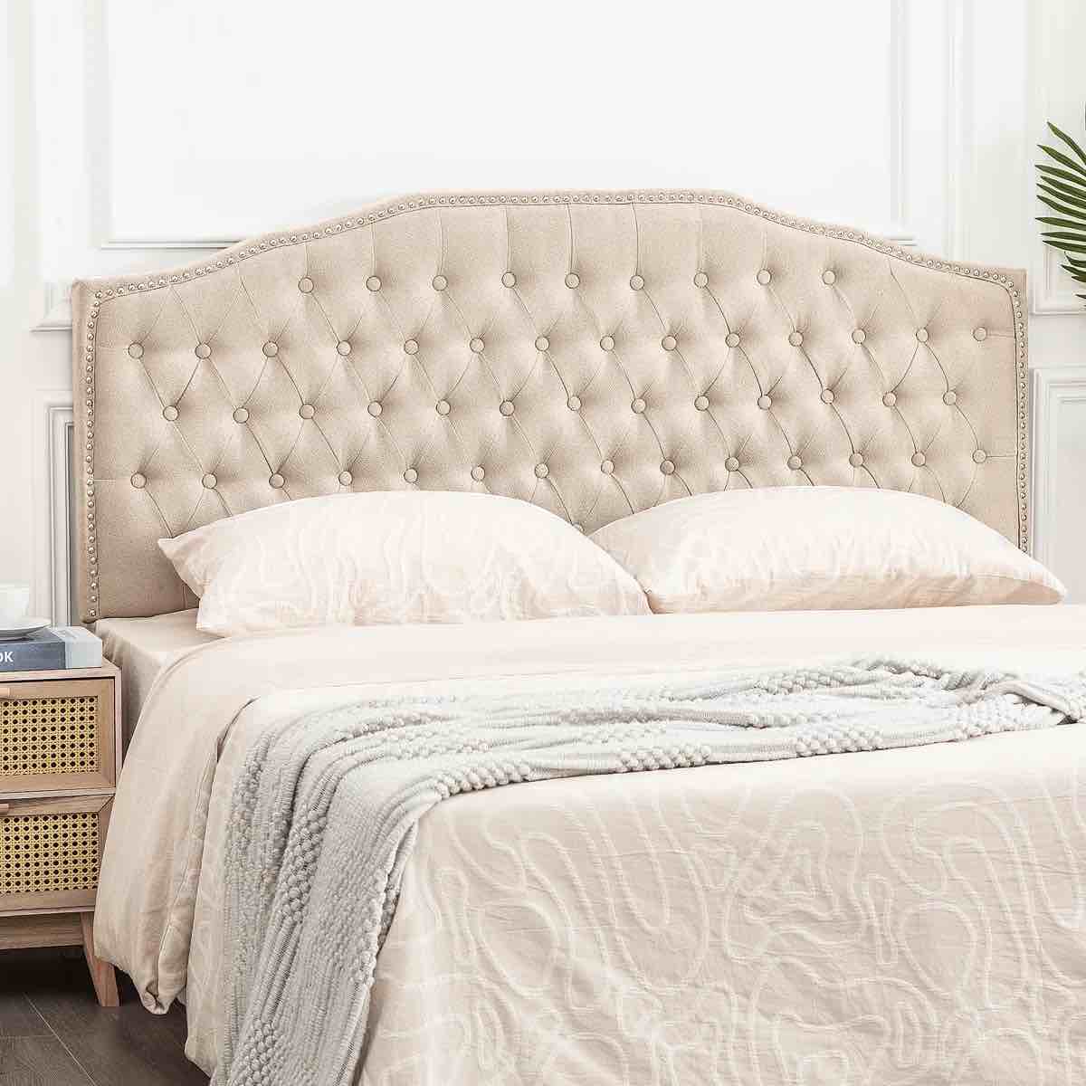 64-Inch Upholstered Tufted Headboard