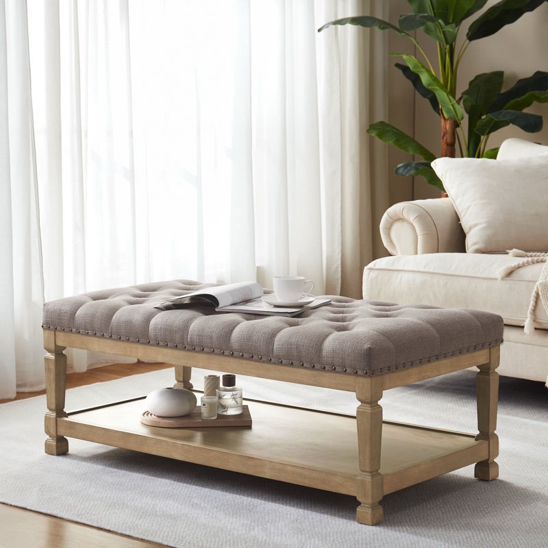 48.2" W Upholstered Rectangle Storage Ottoman 