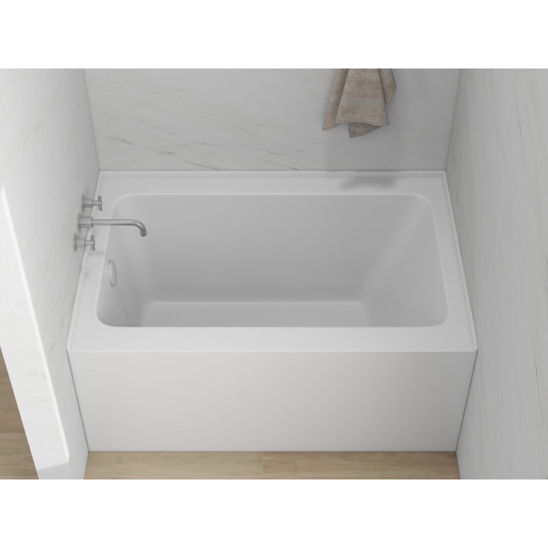 Alcove Soaking Skirt Bathtub with Overflow and Drain VA63012-L