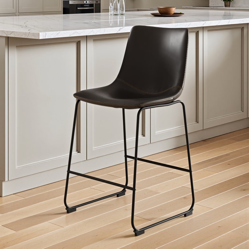 Nia Vegan Leather Bar Stool (Set of 2) 