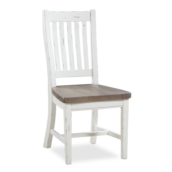 Salt Flat Chester Dining Chair - Rustic Farmhouse Style with Distressed White Finish & Eco-Friendly Design (Set of 2)