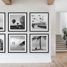 eletecpro 20x20 Picture Frames Set of 9 Classic Gallery Wall Frame Set, Displays 16x16 or 20x20 without Mat, Black Picture Frames Collage Wall Decor, Big Frames for Home Decor
