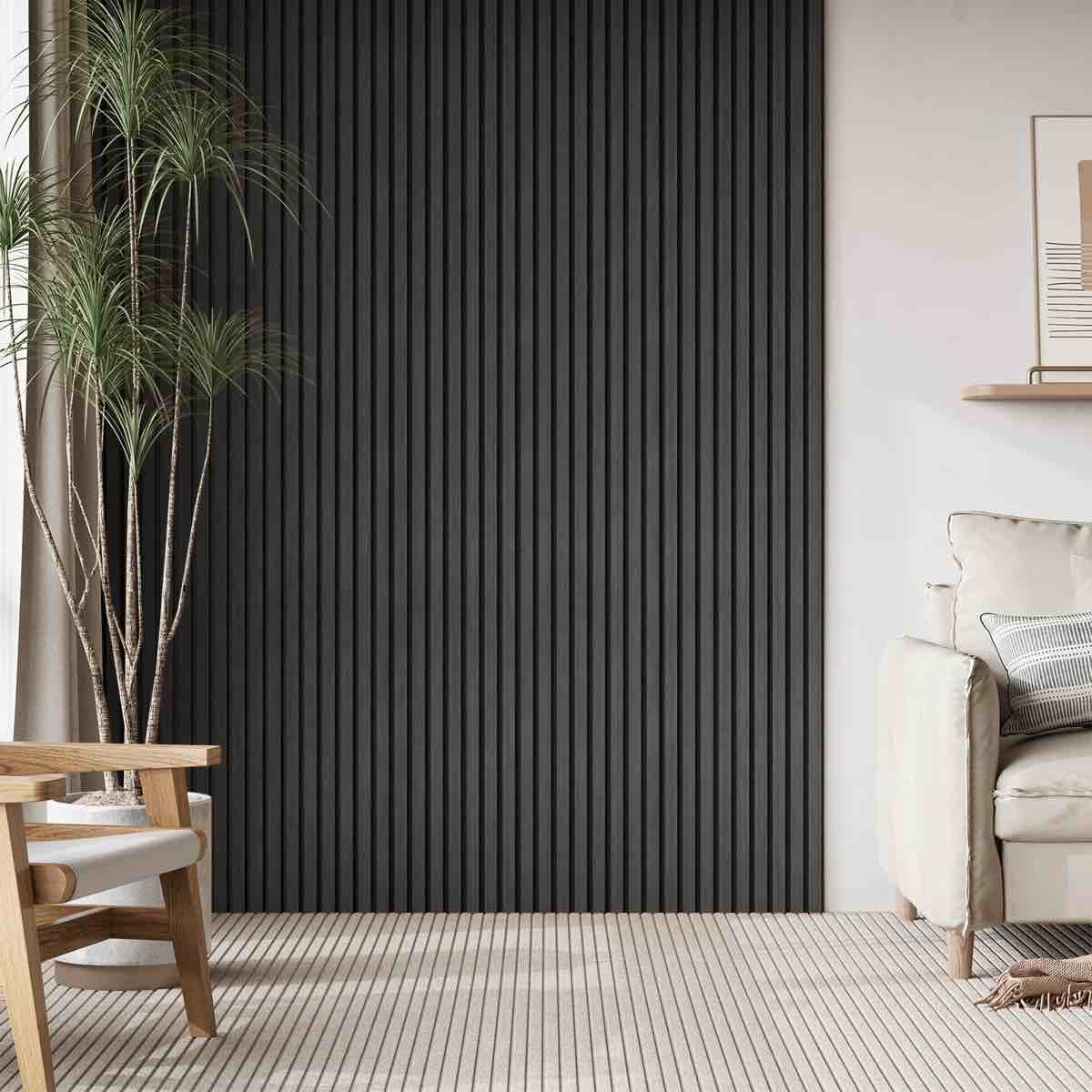 4PC x 106'' x 12.6'' 3D Acoustic/Sound Proof Wood Slat Panel 