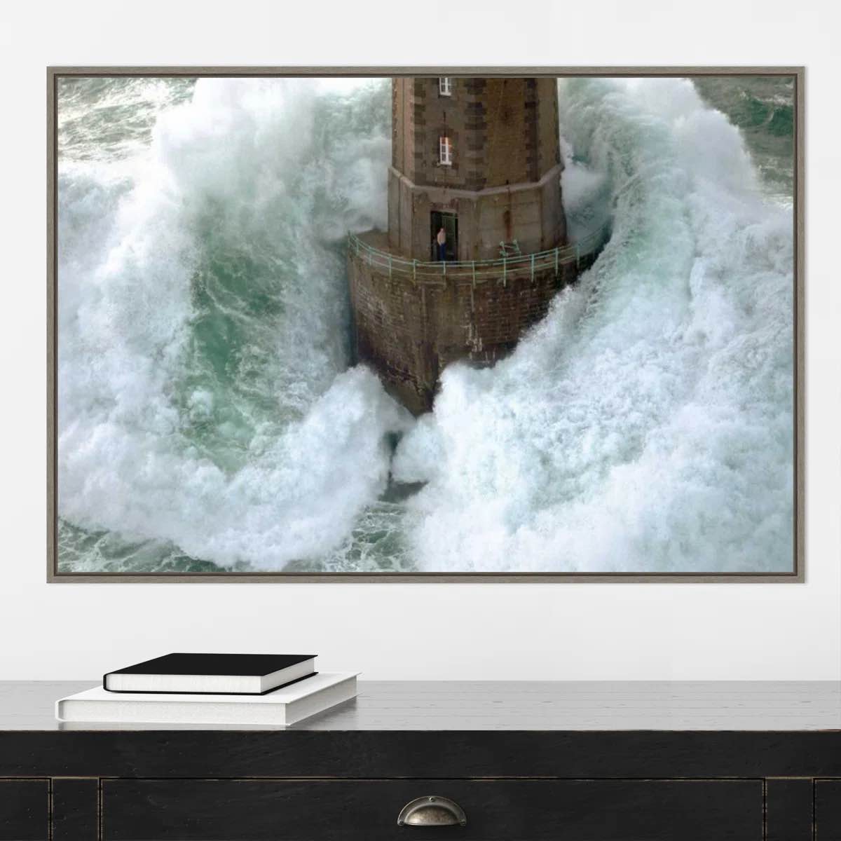 Phares dans la Tempete La Jument by Jean Guichard