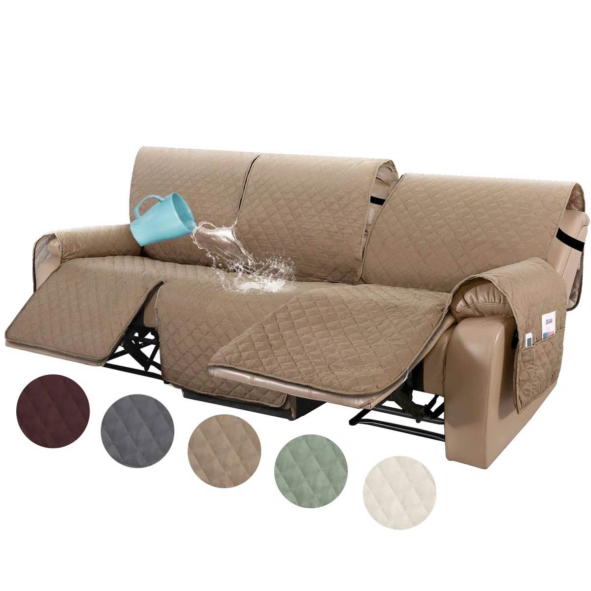 100% Waterproof Microfiber Fabric Sofa Slipcover, Chair Cover Furniture