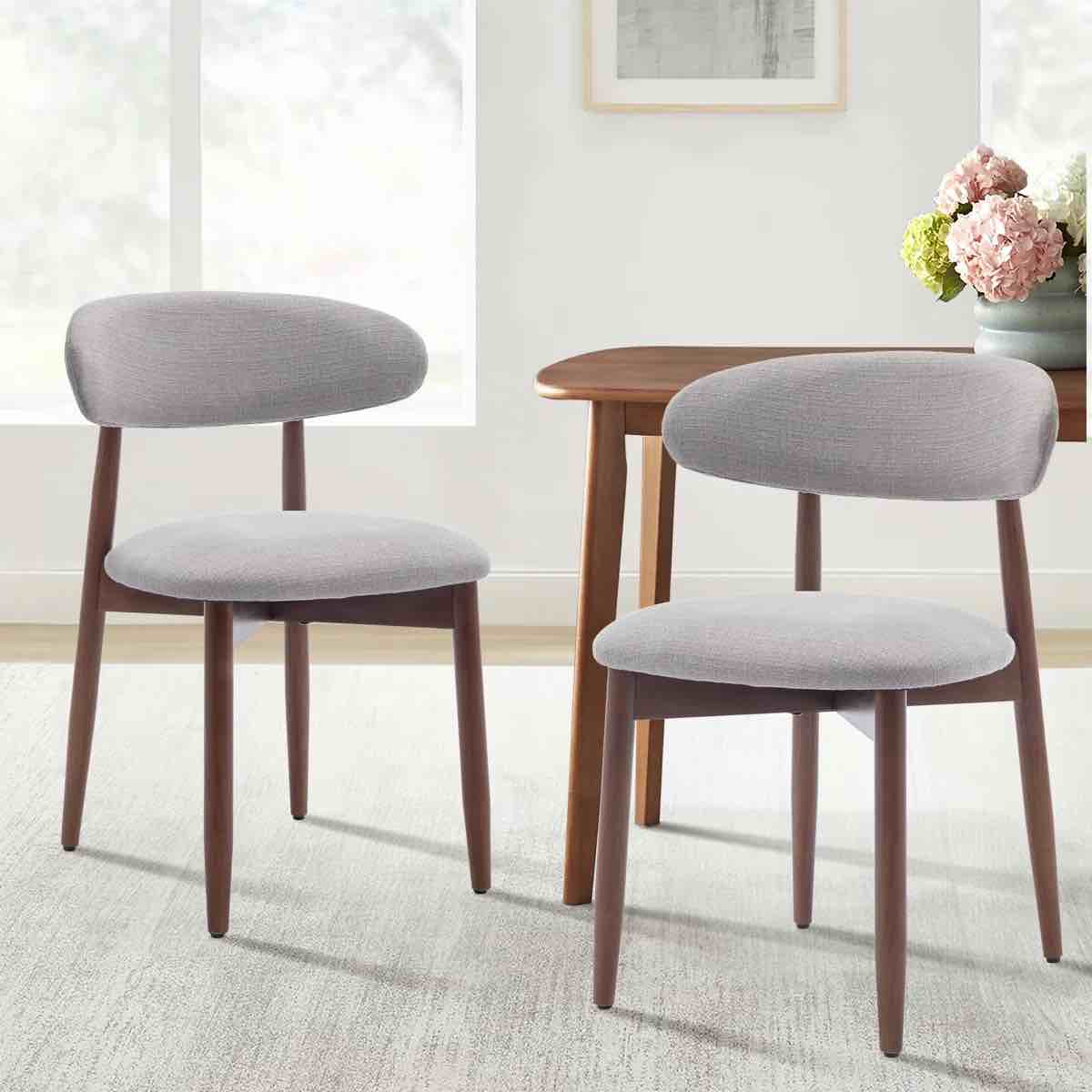Upholstered Solid Wood Dining Chair Side Chair (Set of 2)
