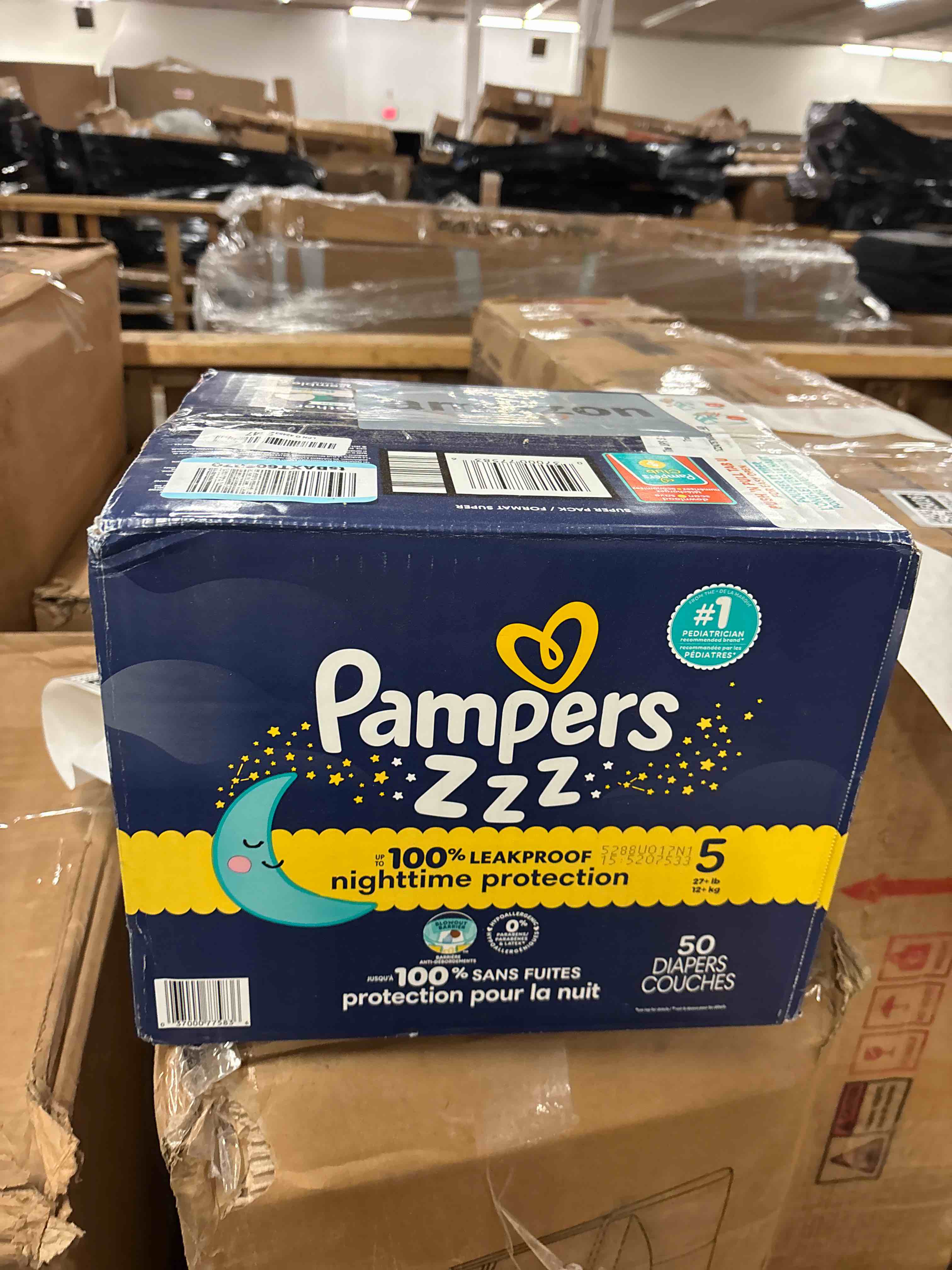 Condition photo showing New/Like New for Pampers Swaddlers Overnight Diapers - Size 5 - 50ct