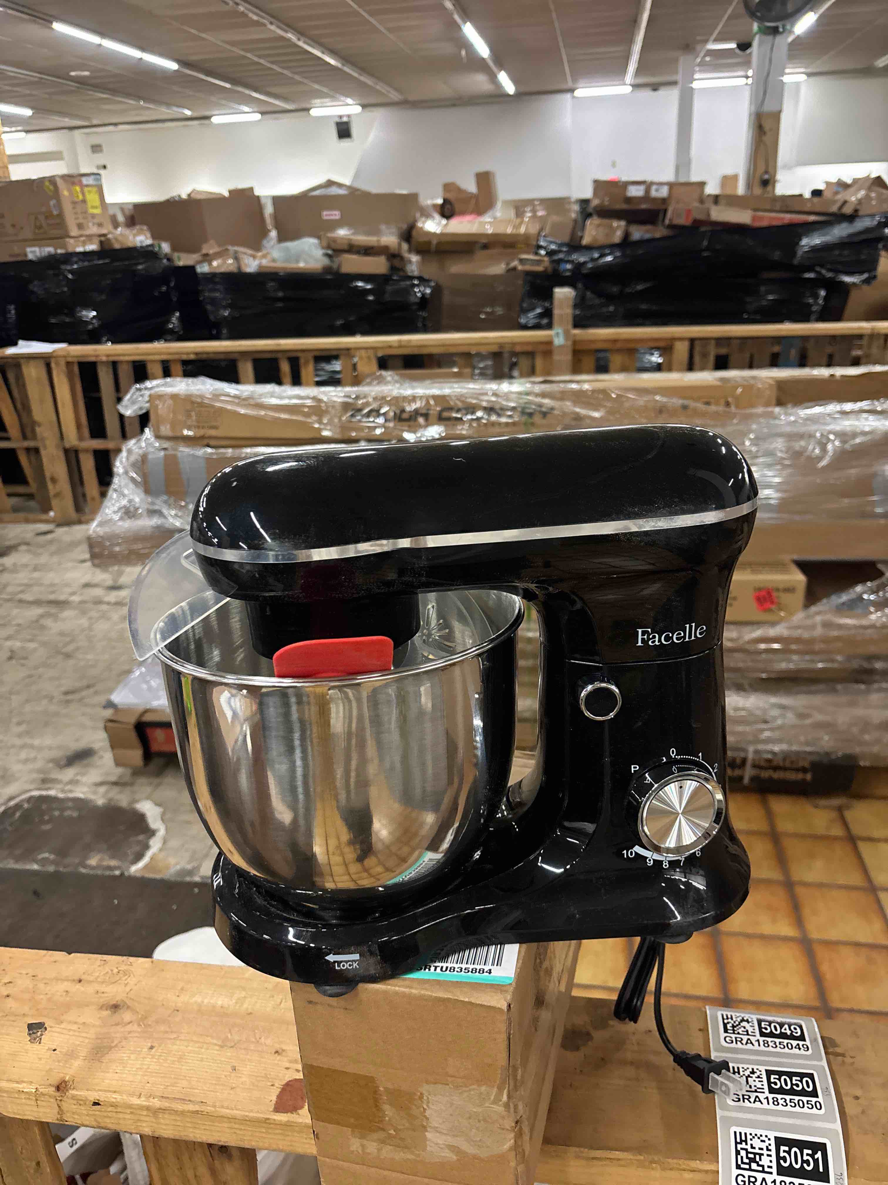 Condition photo showing Good Condition for Tilt-Head Stand Mixer, 5QT+6QT Stainless Steel Two Bowls, 10 Speeds Kitchen Electric Food Mixer with Egg Whisk, Dough Hook, Beater, Dishwasher-Safe Attachment, Ideal Gift for Mom (Black)