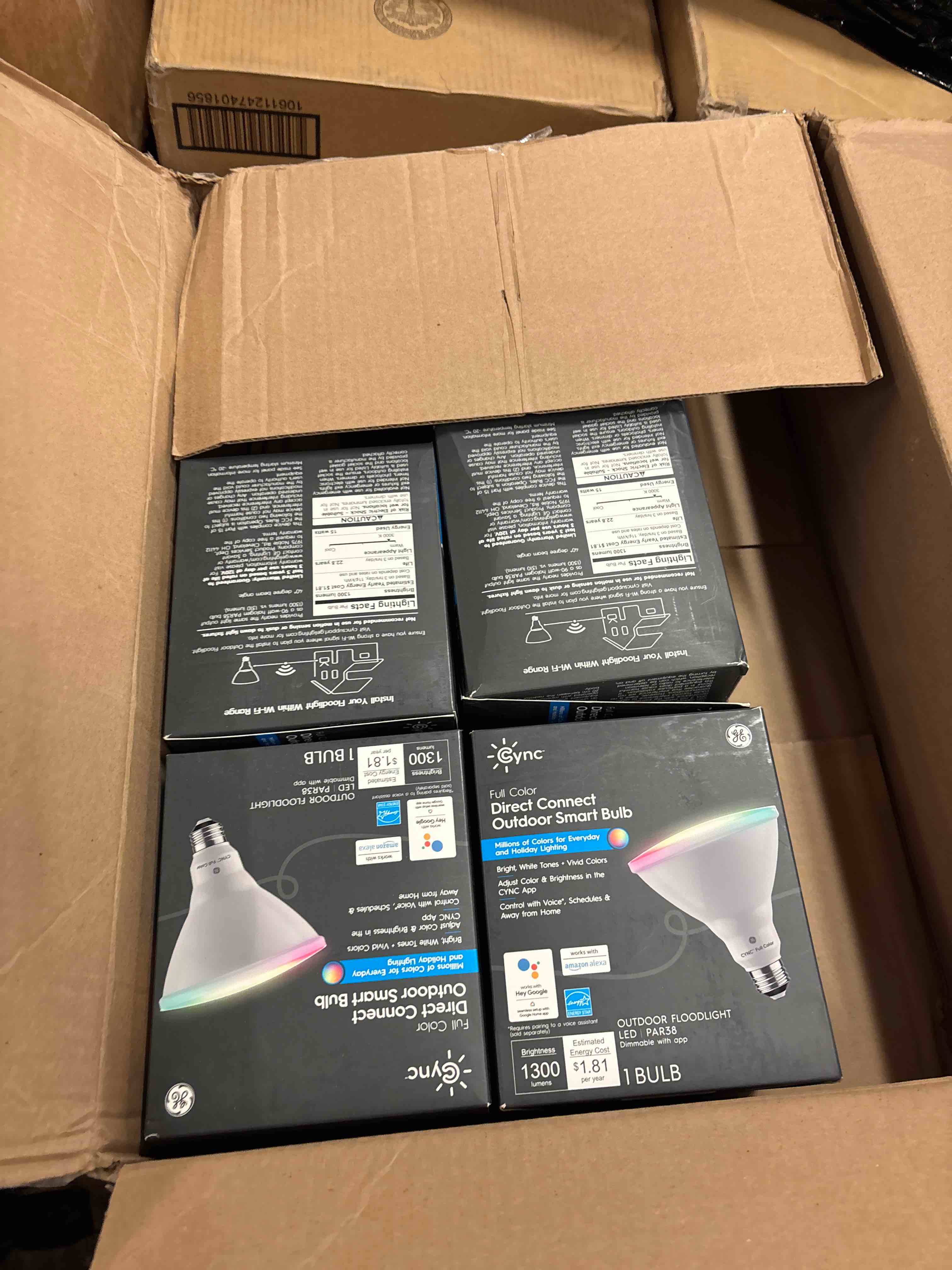 Condition photo showing New/Like New for Cync - PAR38 Outdoor Smart LED Light Bulb - Color Changing - Full Color