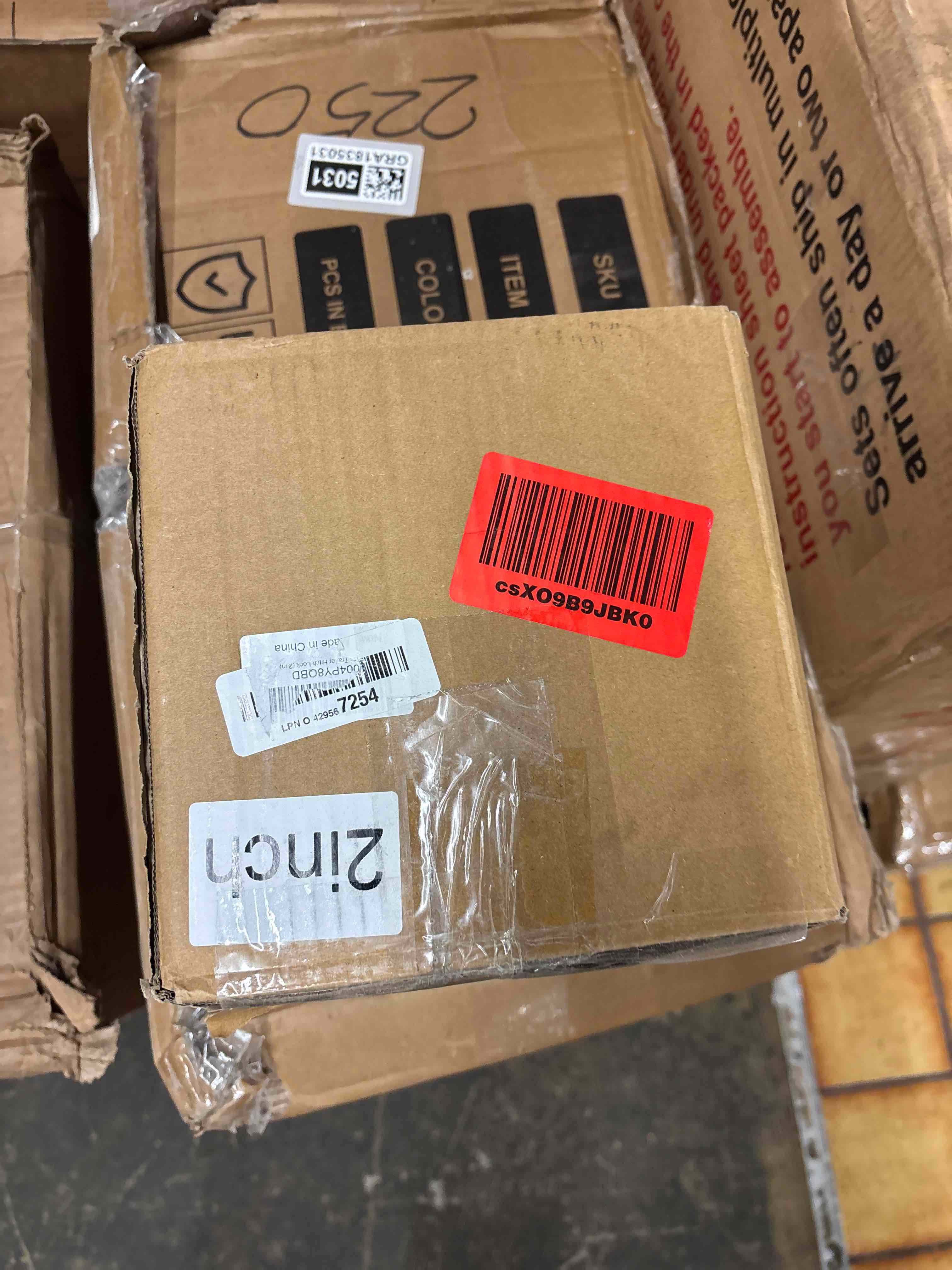 Condition photo showing New/Like New for 2" Heavy Duty Trailer Lock - Ball Coupler and Safety Chains Anti-Theft, Solid Steel Trailer Tongue Lock for RV, Boat, Camper, Cargo Trailers 2 Inch