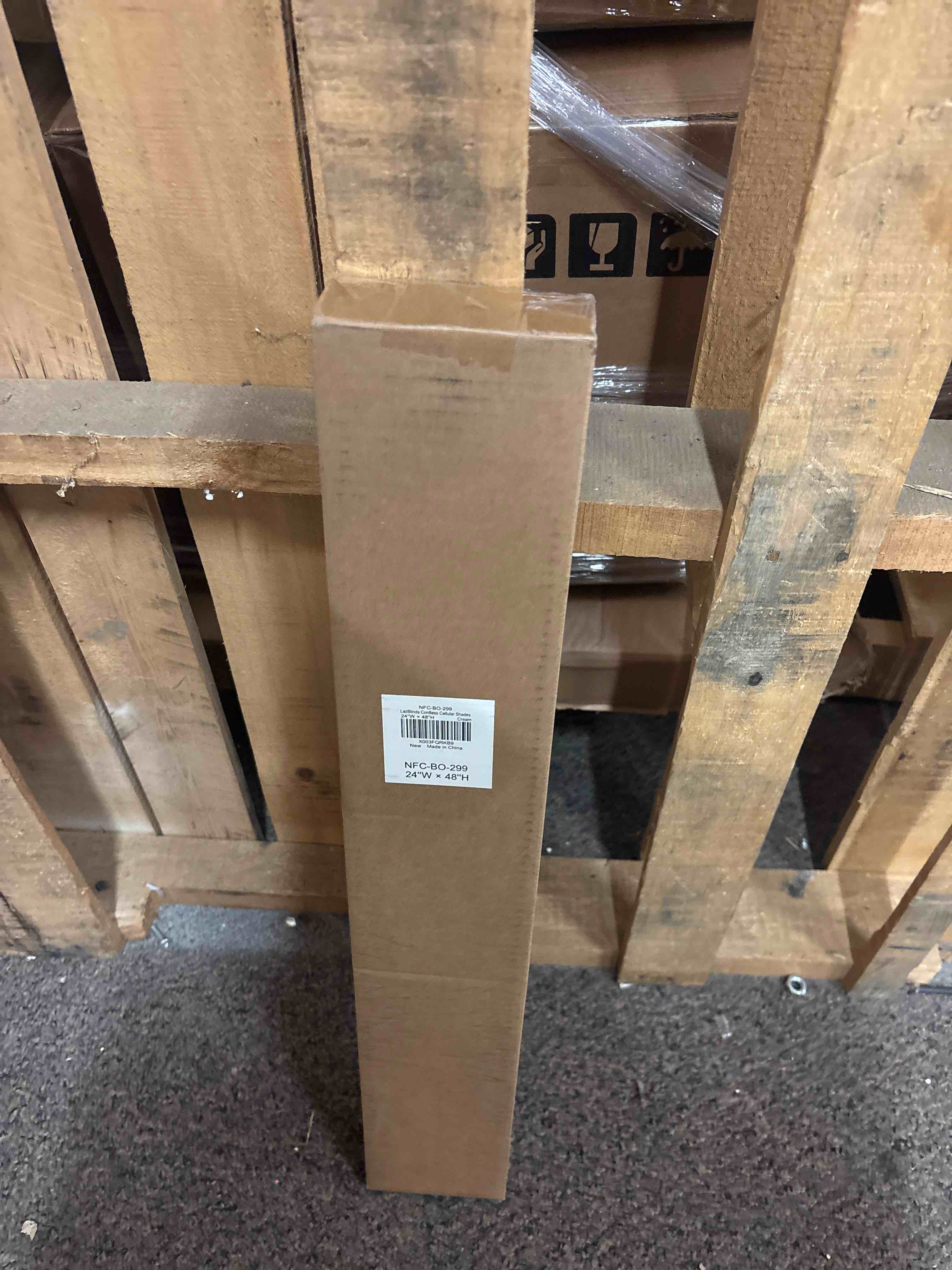 Condition photo showing New/Like New for lazblinds cordless cellular shades, no tools no drill blackout honeycomb shades pleated blinds for windows, 24'' w x 48'' h, soft cream blackout-soft cream 24'' w x 48'' h