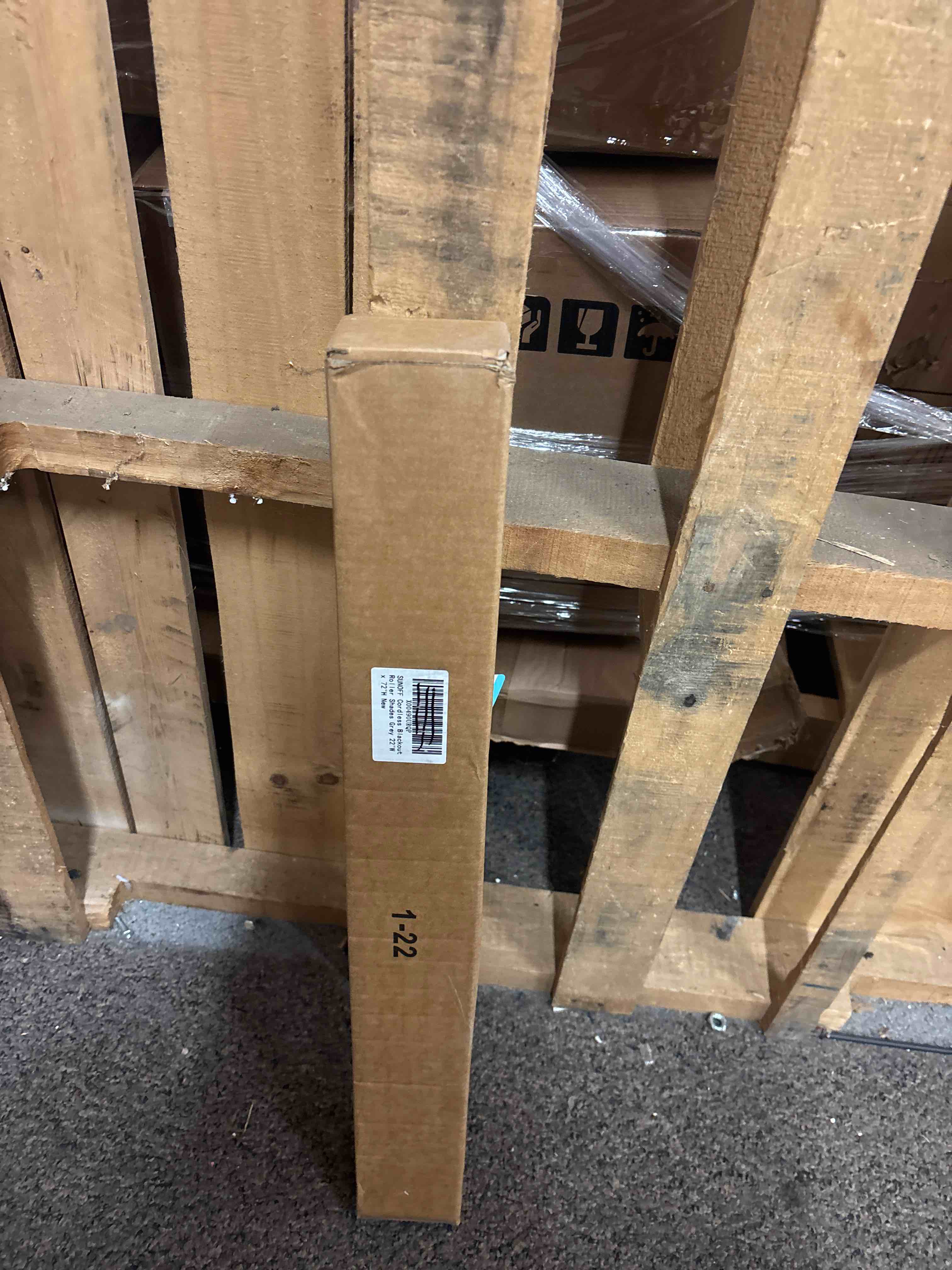 Condition photo showing New/Like New for blackout roller shades blinds cordless for windows pull down room darkening door blinds with thermal insulated easy to install for living room,bedroom,home,office bathroom grey 22" w x 72" h 22"w x 72"h grey