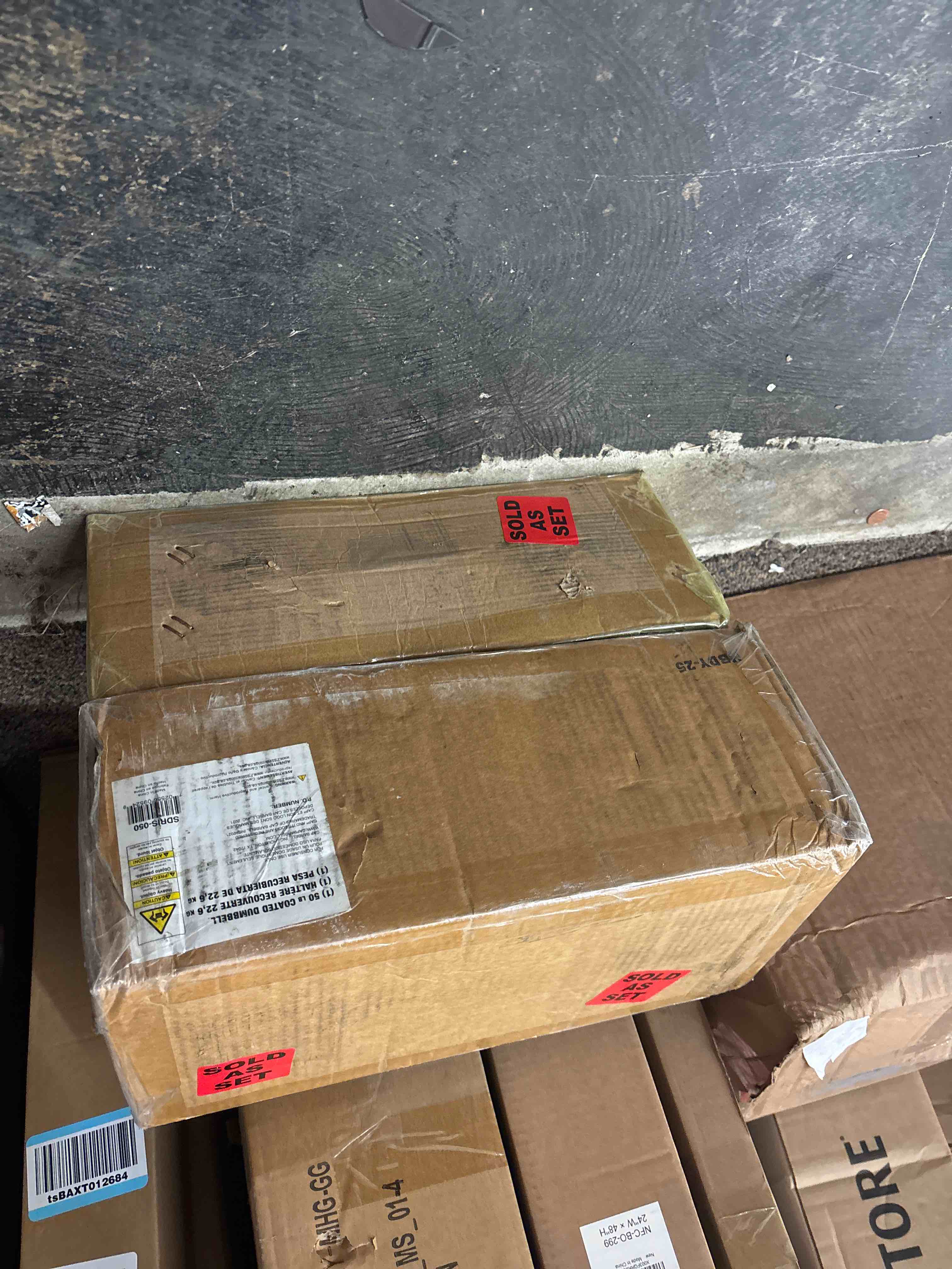 Condition photo showing New/Like New for cap barbell coated hex dumbbell weight | multiple options chrome handle 50 lb pair