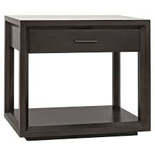 Antony Solid Wood End Table with Storage Black